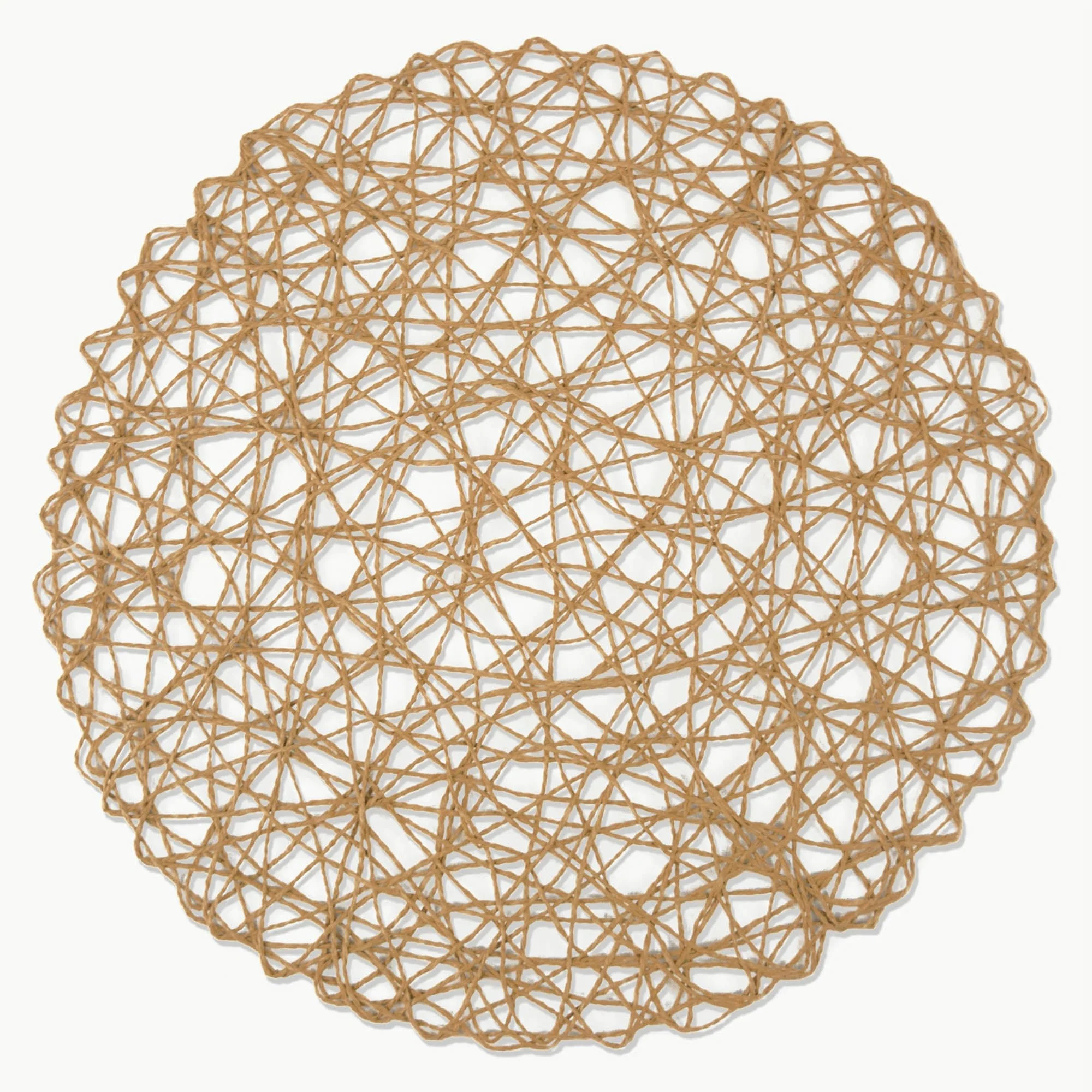 Taupe Woven Paper Round Placemats, Set Of 6