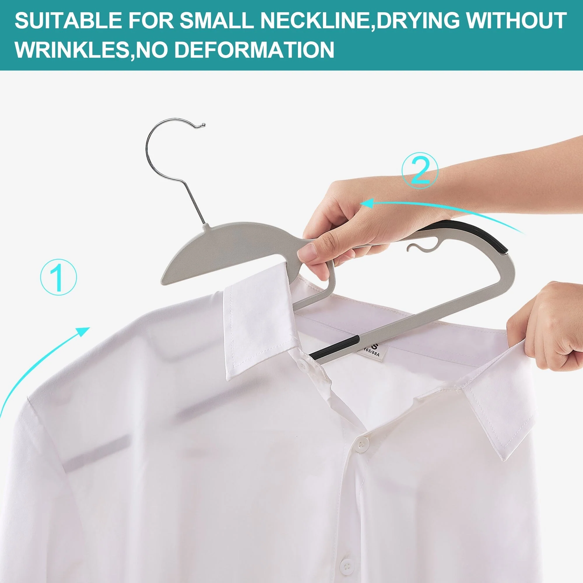Non-Slip Plastic Clothes Hangers with clips Heavy Duty Dry Wet Clothes Hangers Space-Saving Swivel Hook