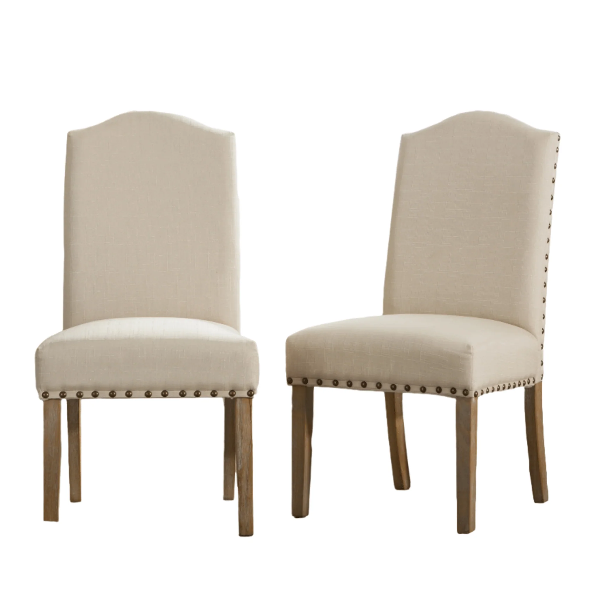 Wolen Upholstered Dining Chair with Nailhead Trim and High Back, Set of 2