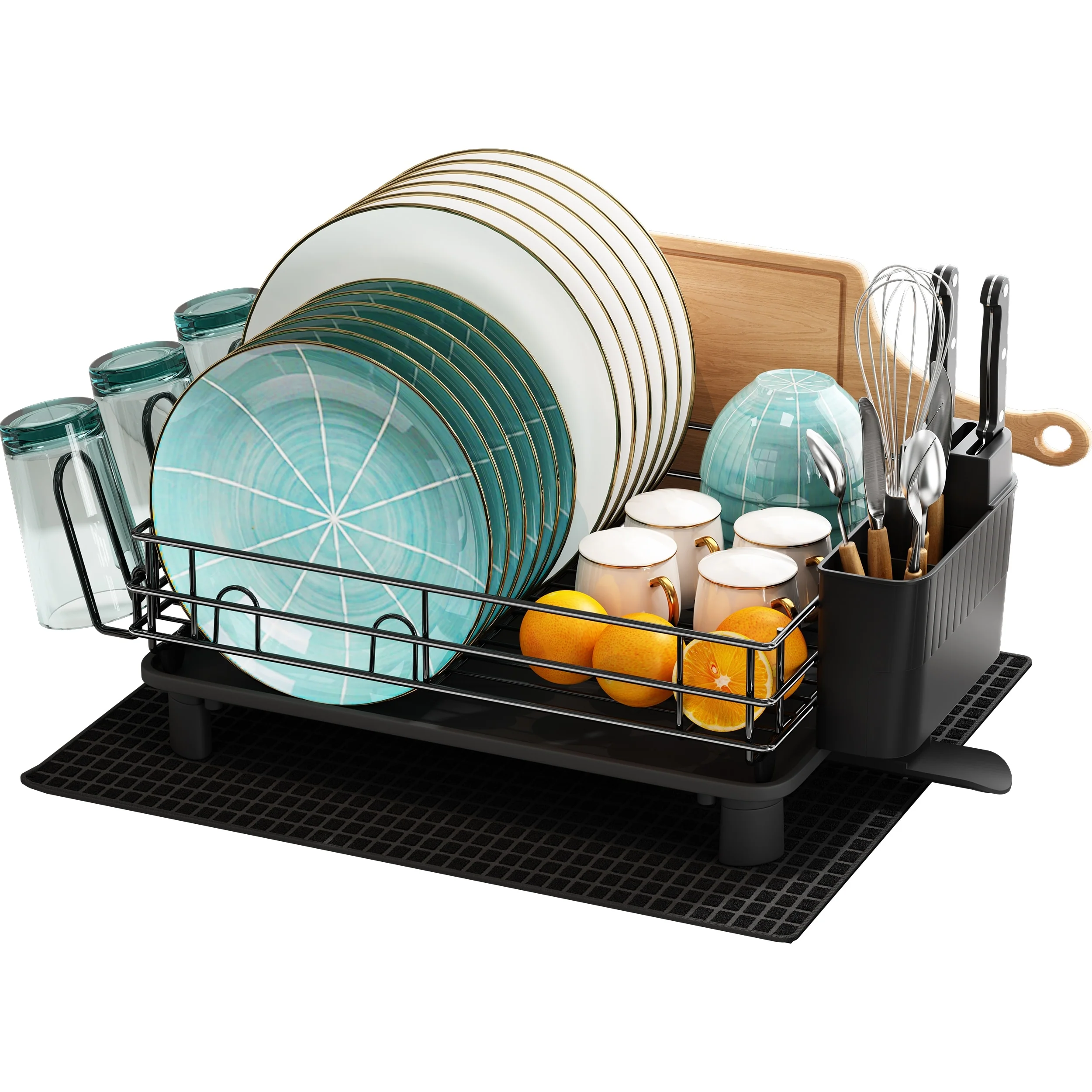 JASIWAY Multifunctional Kitchen Stainless Steel Dish Rack