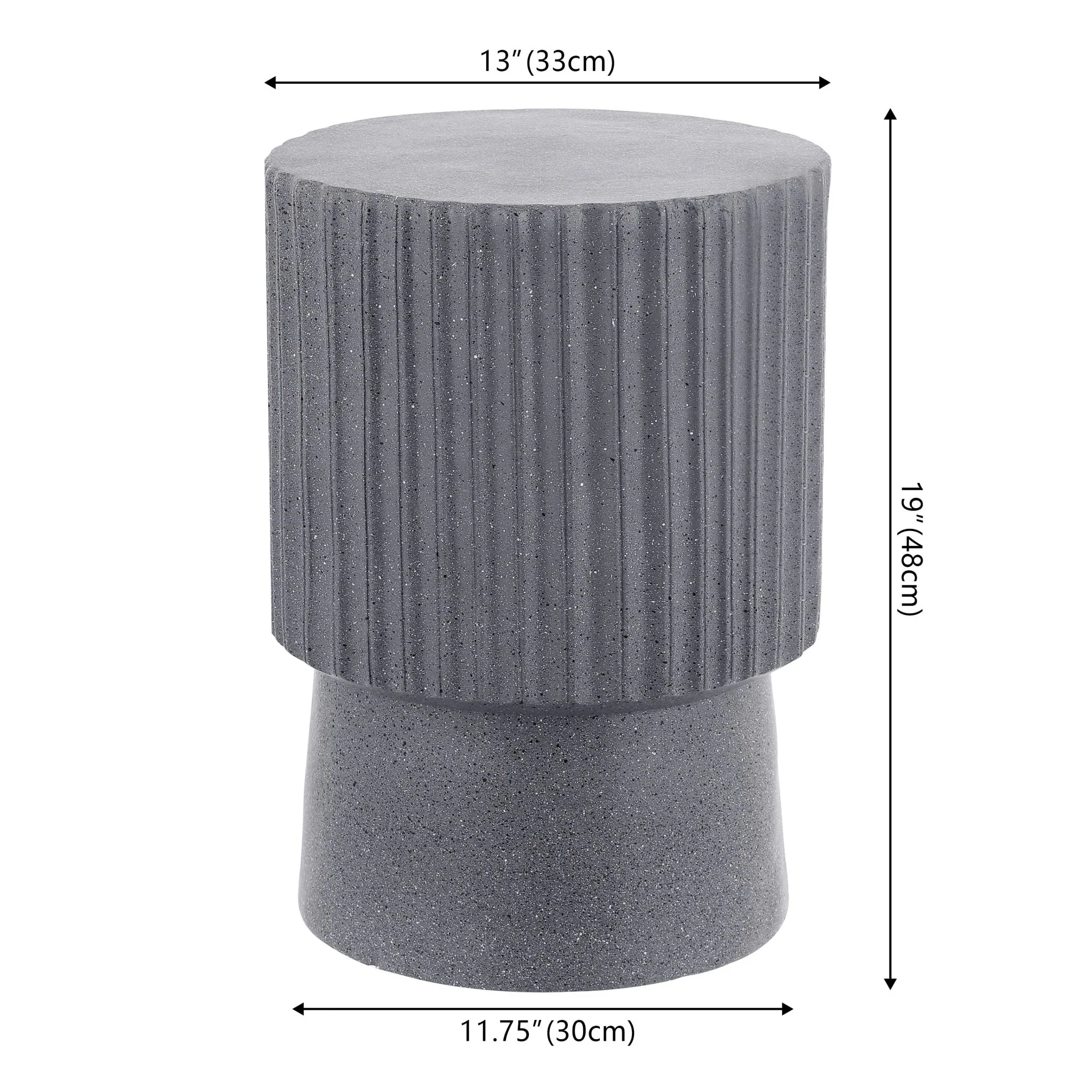 Louisa Modern Art Deco Tambour Indoor/Outdoor Accent Table