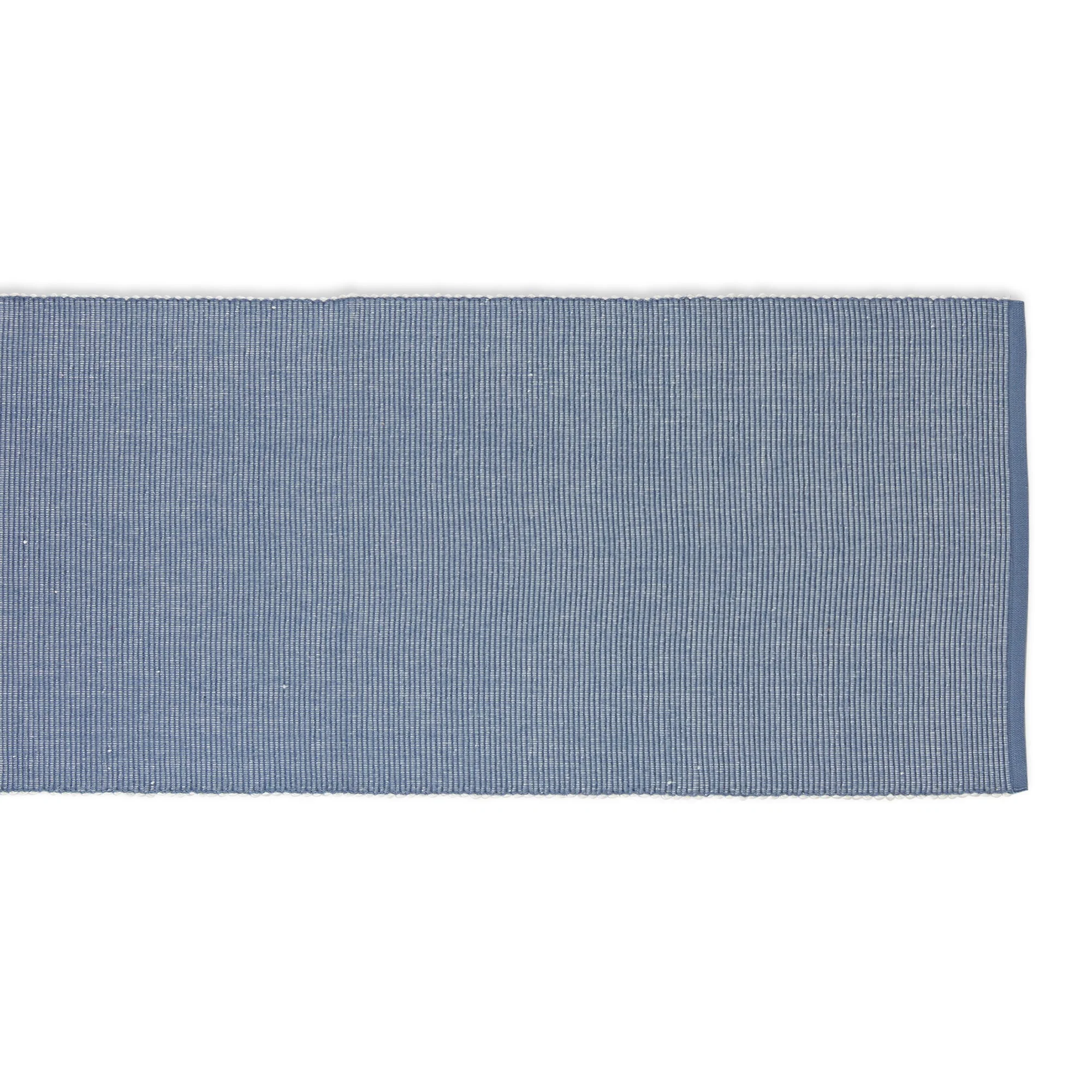 Stonewash Blue/White 2-Tone Ribbed Table Runner 13X108