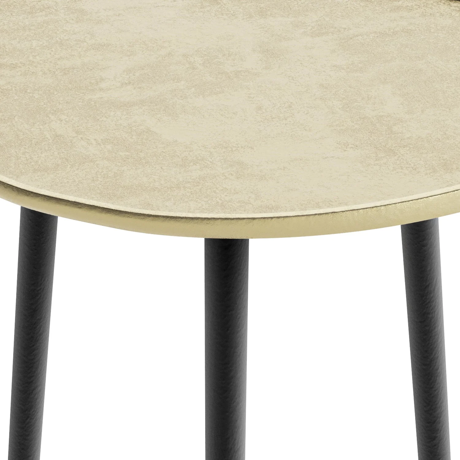 Round Metal Side Table with Tripod Base