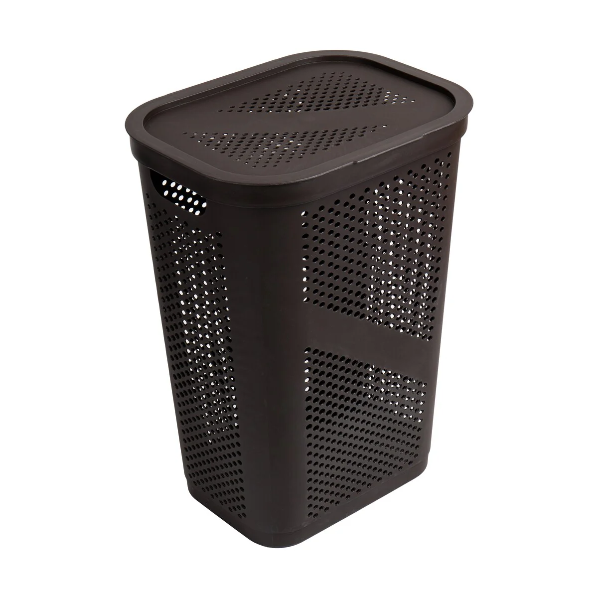 Mind Reader 60L Slim Laundry Hamper, Clothes Basket, Lid, Ventilated, Plastic, 17.25