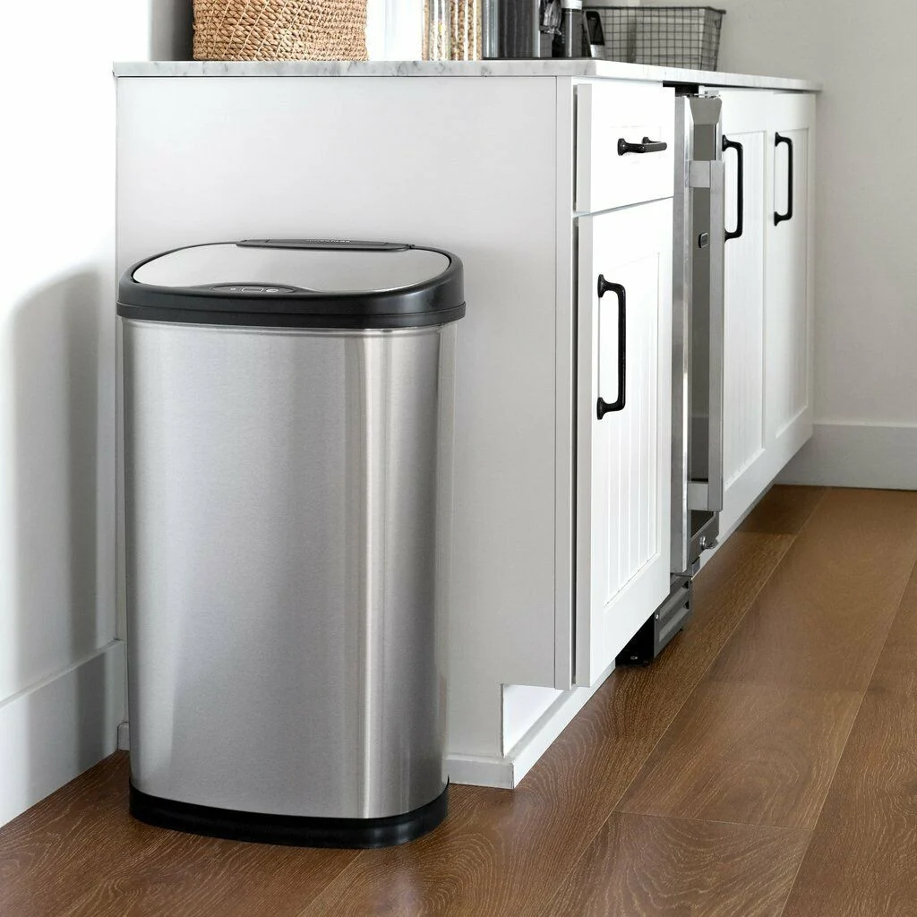 Nine Stars 13.2-gal Stainless Steel Motion Sensor Trash Can