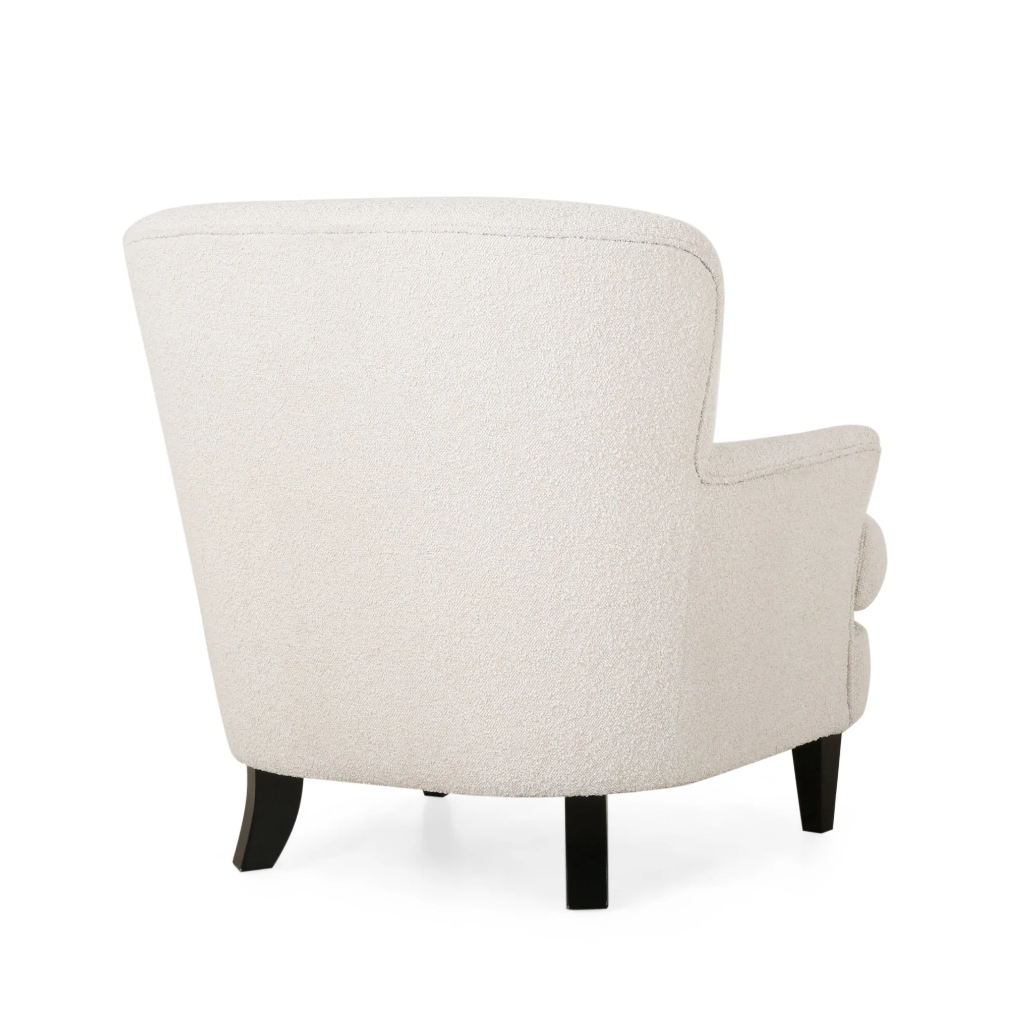 Melodique Boucle Fabric Upholstered Club Chair with Tapered Legs