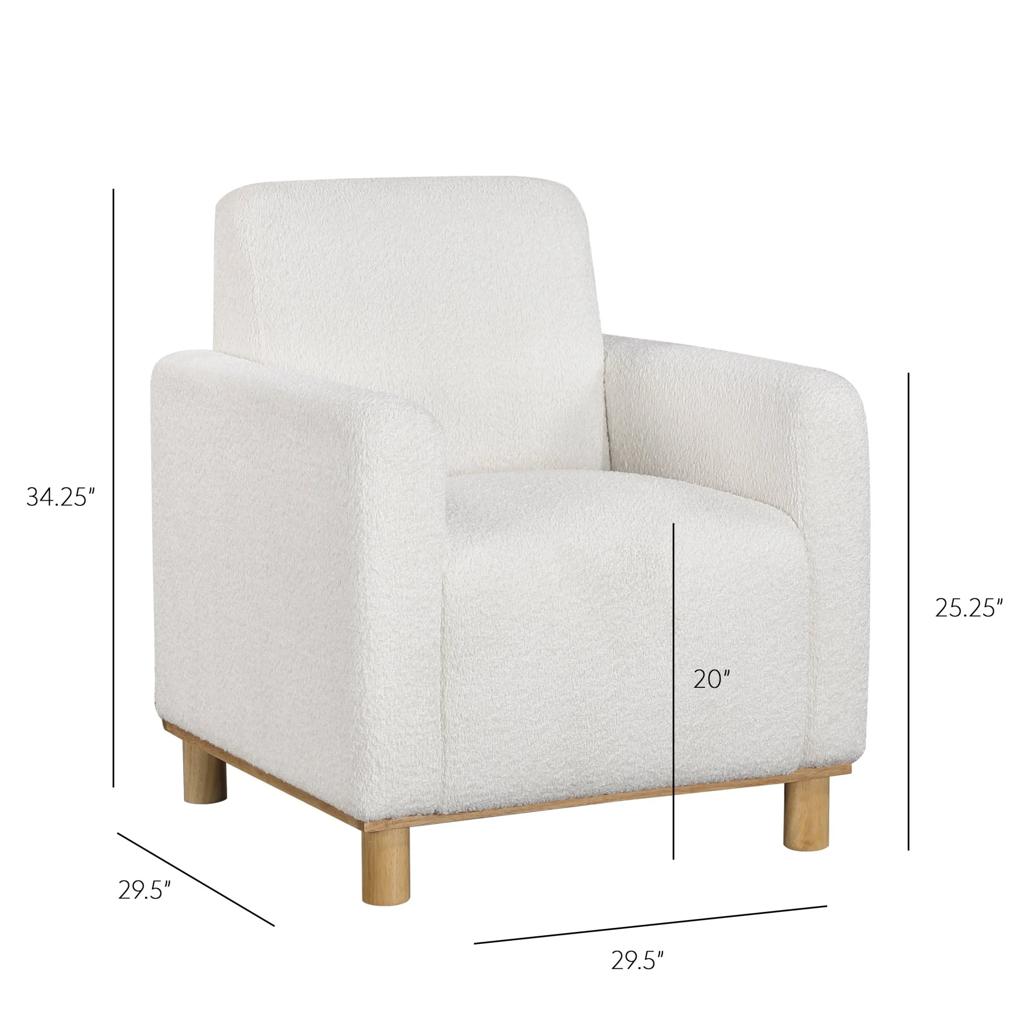 Upholstered Track Arms Living Room Chair with Round Cylindrical Legs