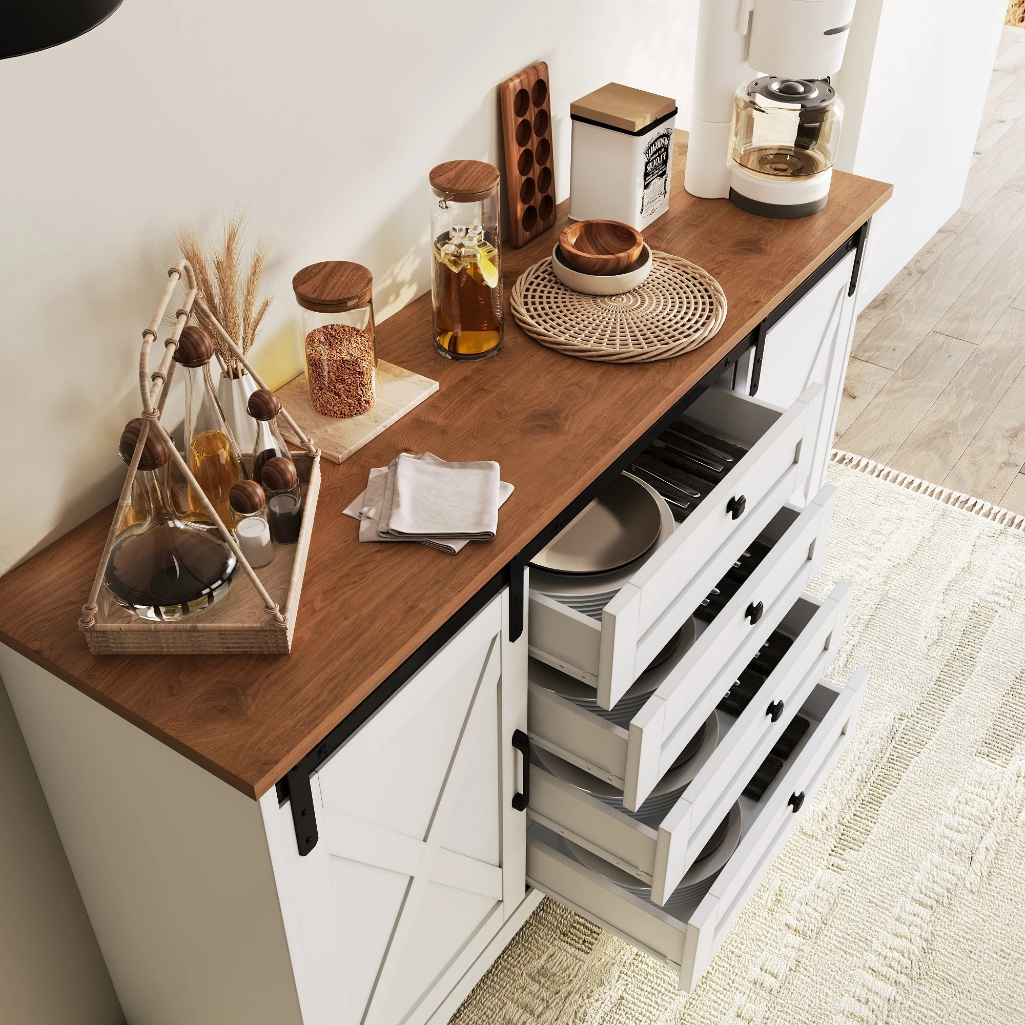 Romision Buffet Sideboard Cabinet with Doors