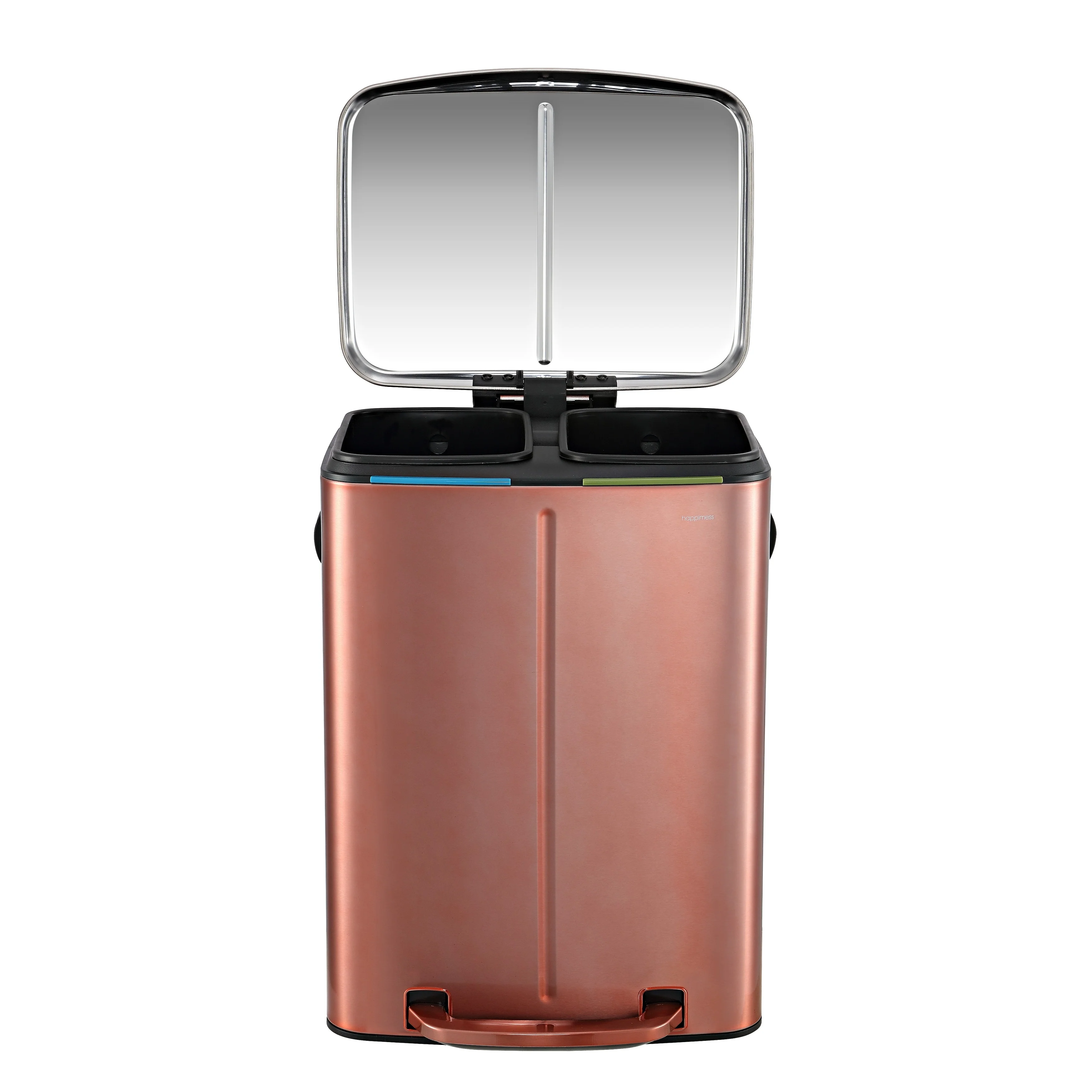 happimess 10.6-Gallon Double Bucket Trash Can with Soft Close Lid