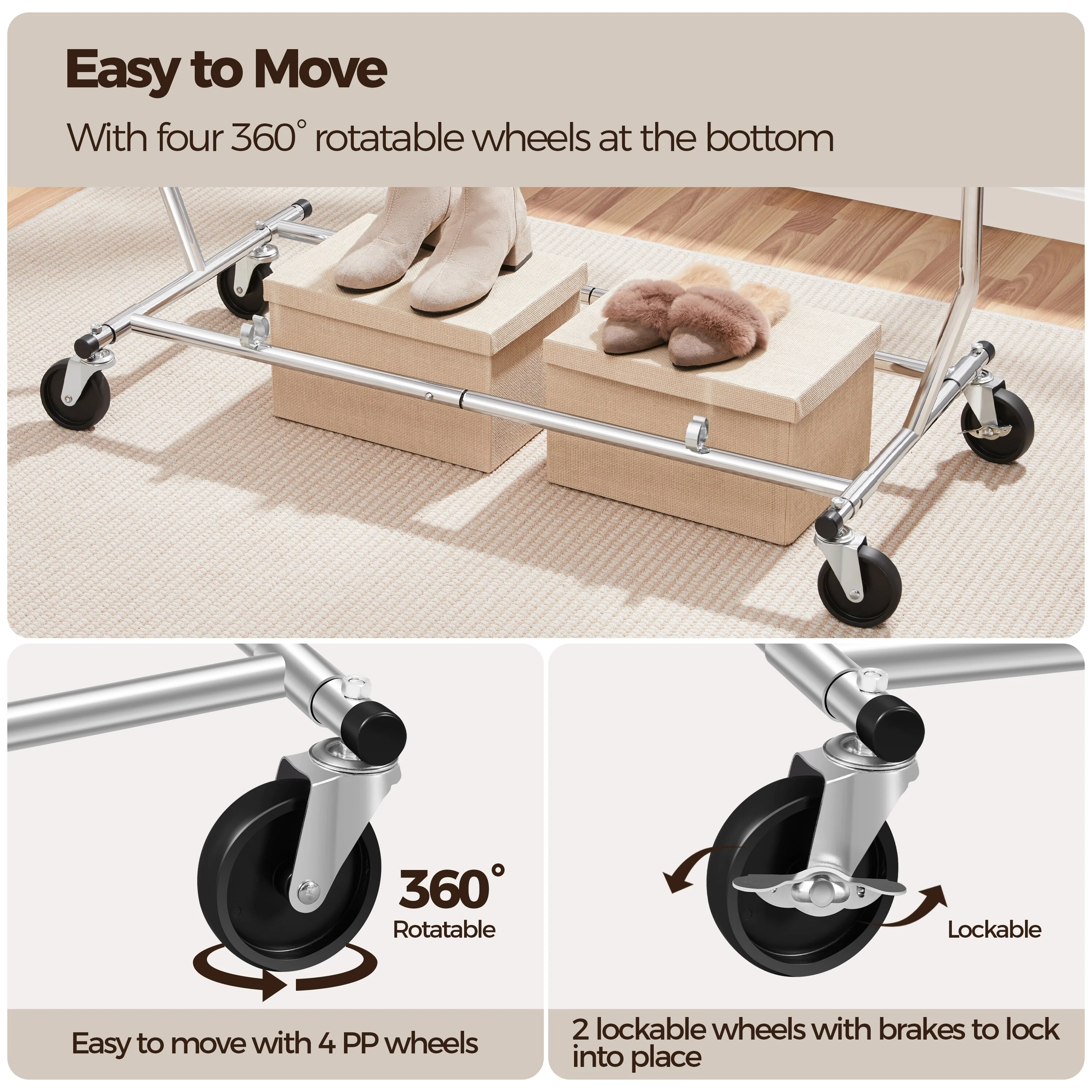 Yaheetech Clothing Garment Rack Commercial Premium Stainless Steel