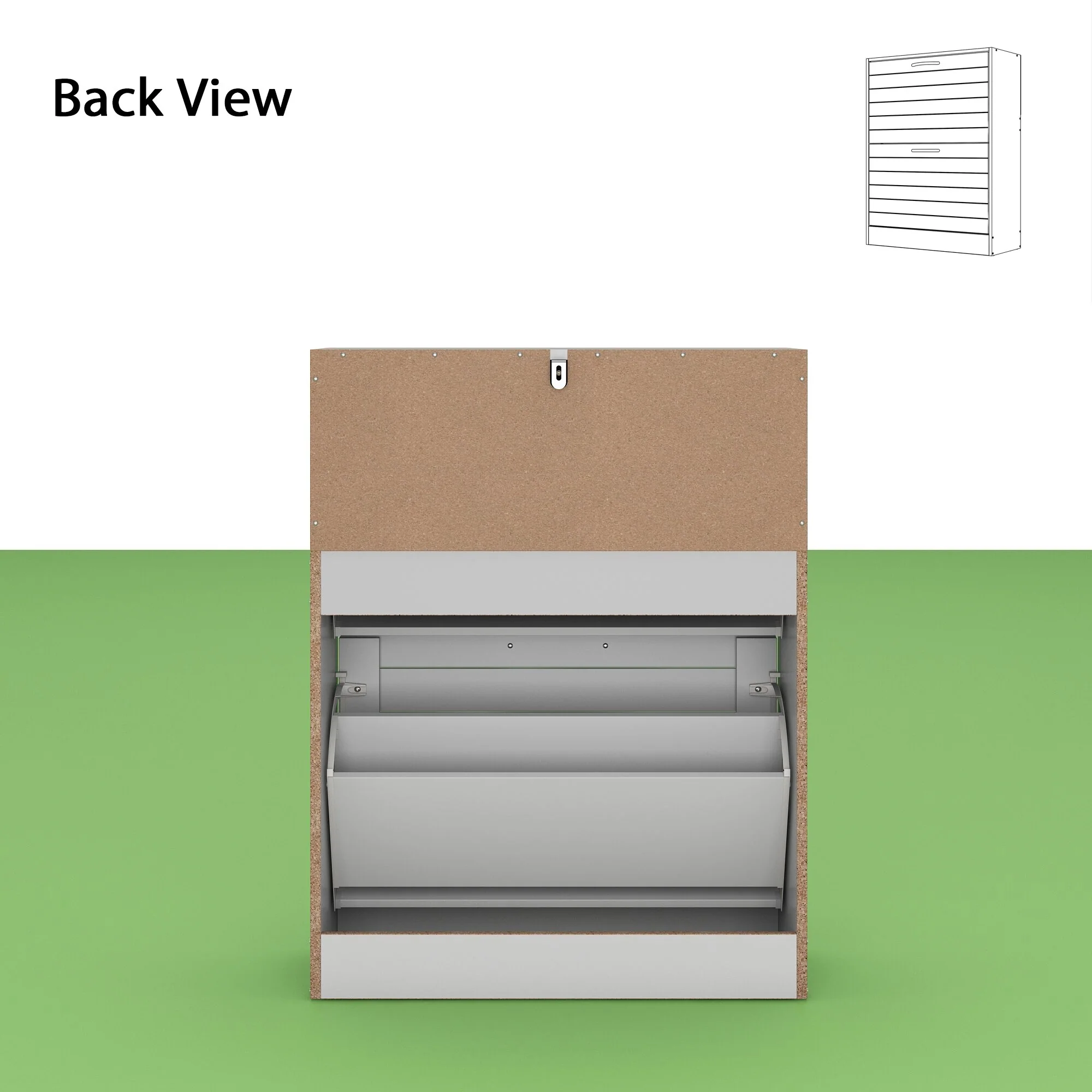 Shoe Storage Cabinet Two Drawer Space Saving Grey/Oak/White Dresser