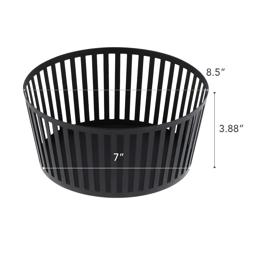 Yamazaki Home Fruit Basket - Two Sizes, Steel, Tall - L 8.46 x W 8.46 x H 3.94 inches