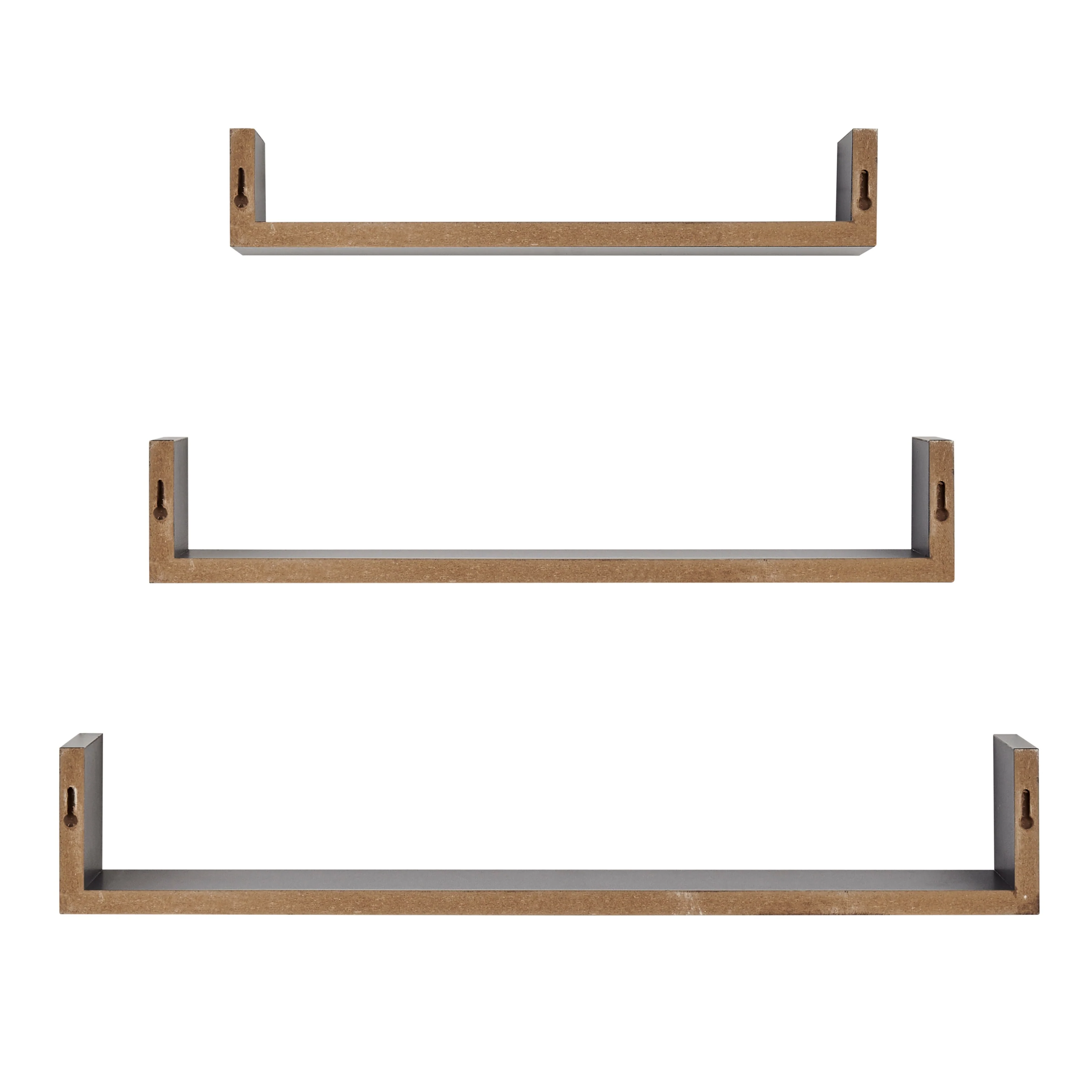 Danya B. Aalto U-Shaped Floating Wall Shelves - Set of 3