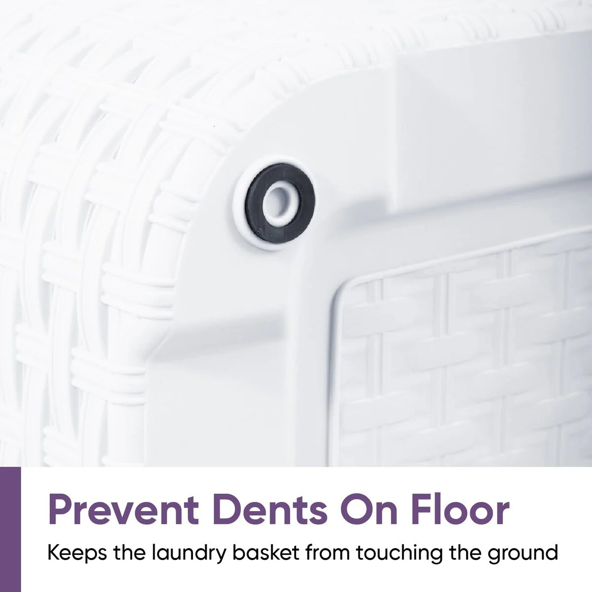 Superio Large Wicker Laundry Basket with Cutout Carry Handles - Capacity: 50l