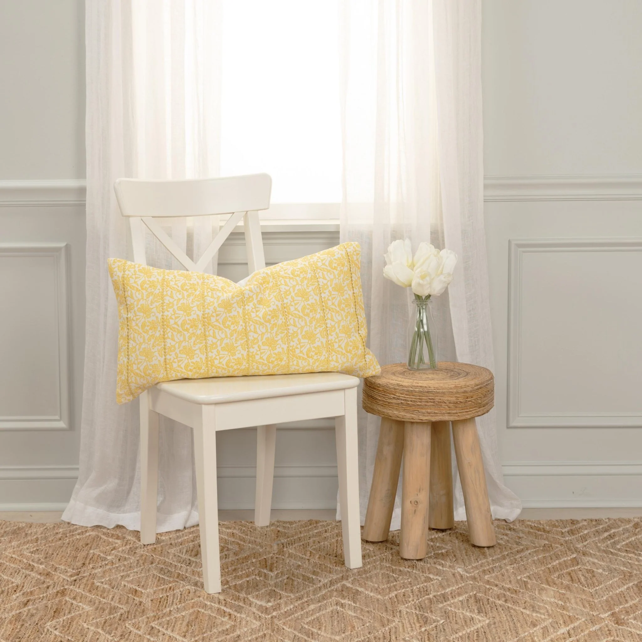 Botanical Pattern Lumbar Pillow