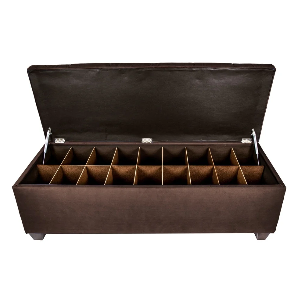 MJL Furniture-Sole Secret Obsession Diamond-tufted Shoe Storage Bench