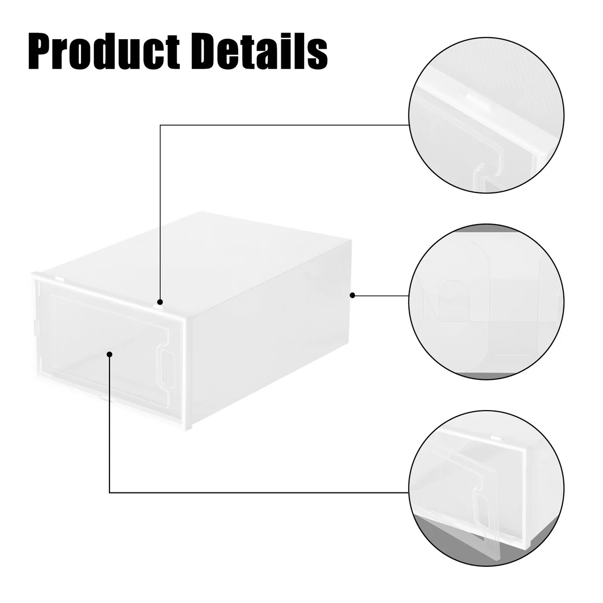 12 Pack Clear Foldable Shoe Box for Men, Women and Kids
