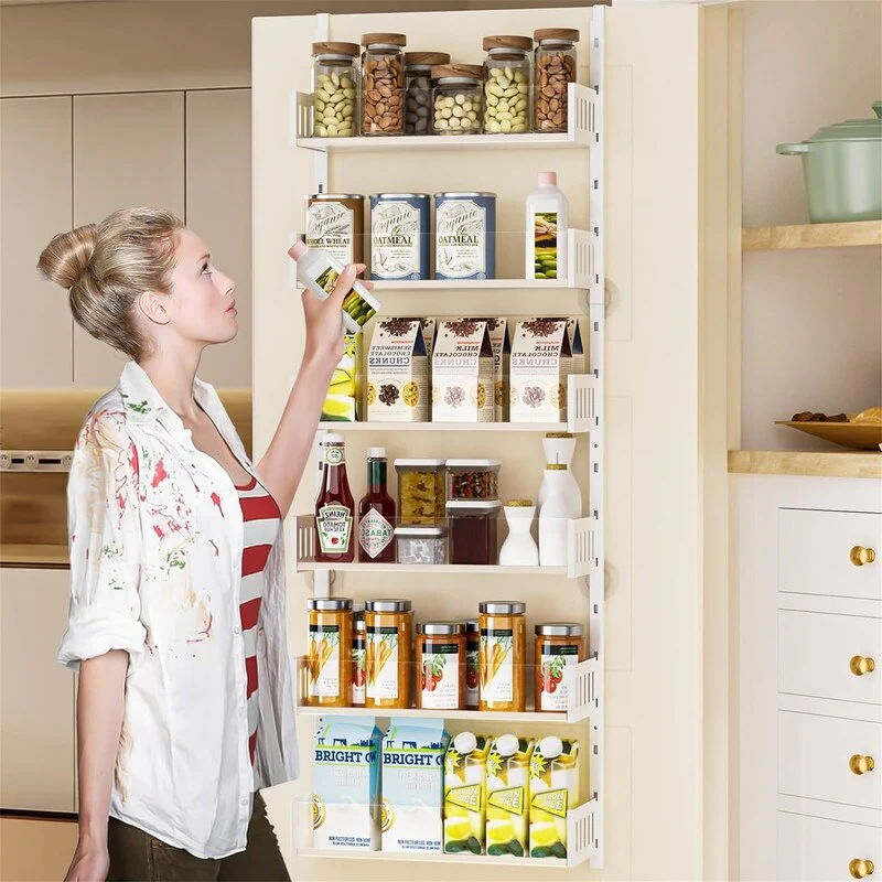 6Tier Over the Door Pantry Organizer with Sturdy Metal Shelves - 5.51