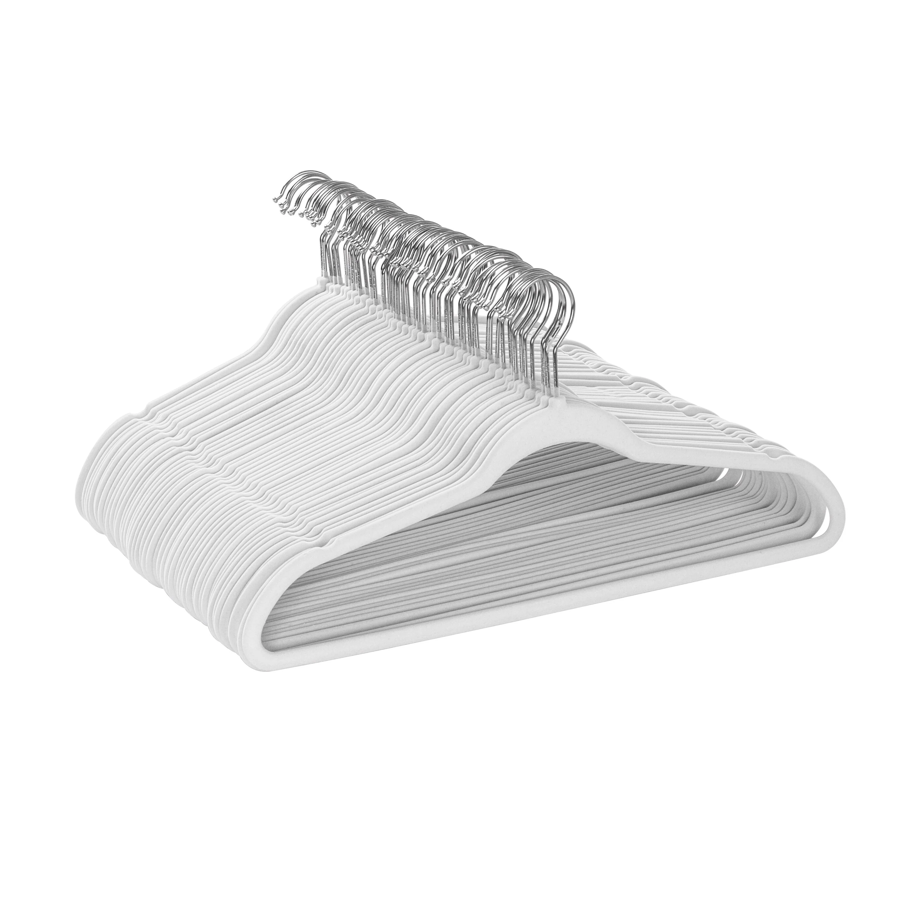 Honey-Can-Do Off-White Slim Non-Slip Velvet Suit Hangers (50-Pack)