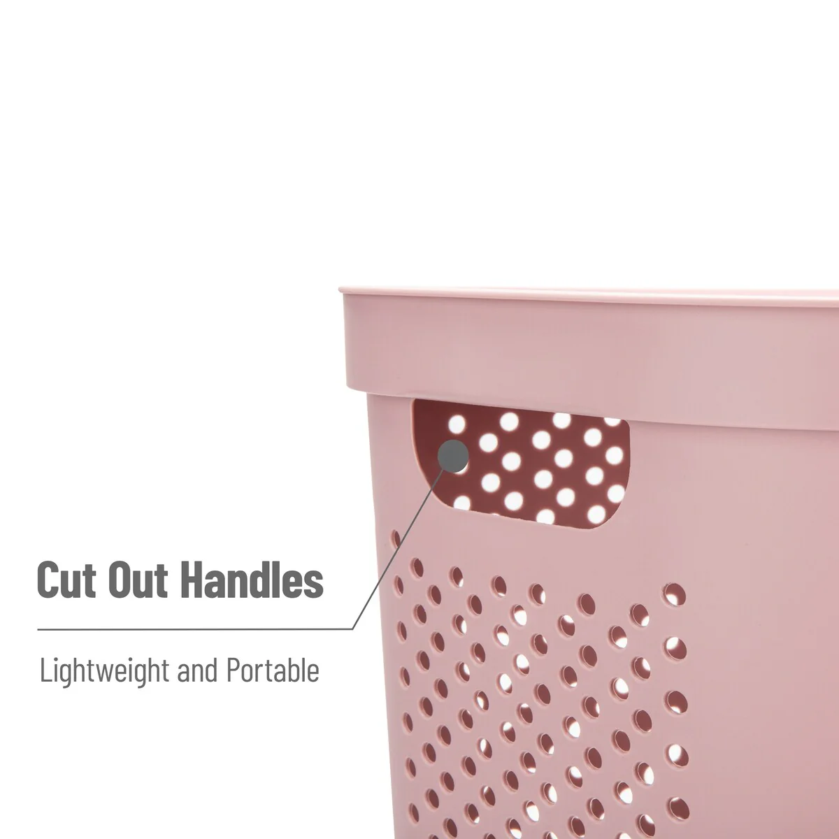 Mind Reader 60L Slim Laundry Hamper, Clothes Basket, Lid, Ventilated, Plastic, 17.25