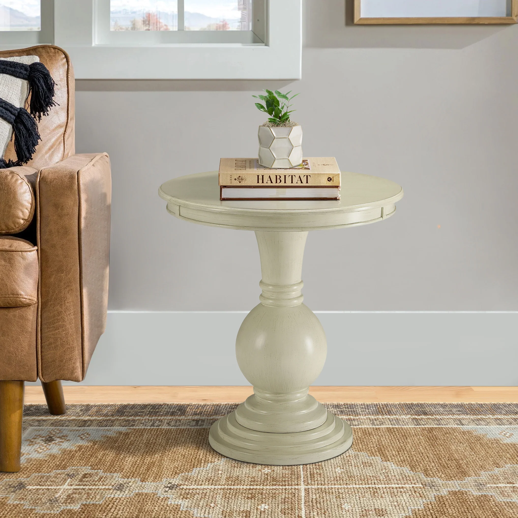 Antique White Accent Table