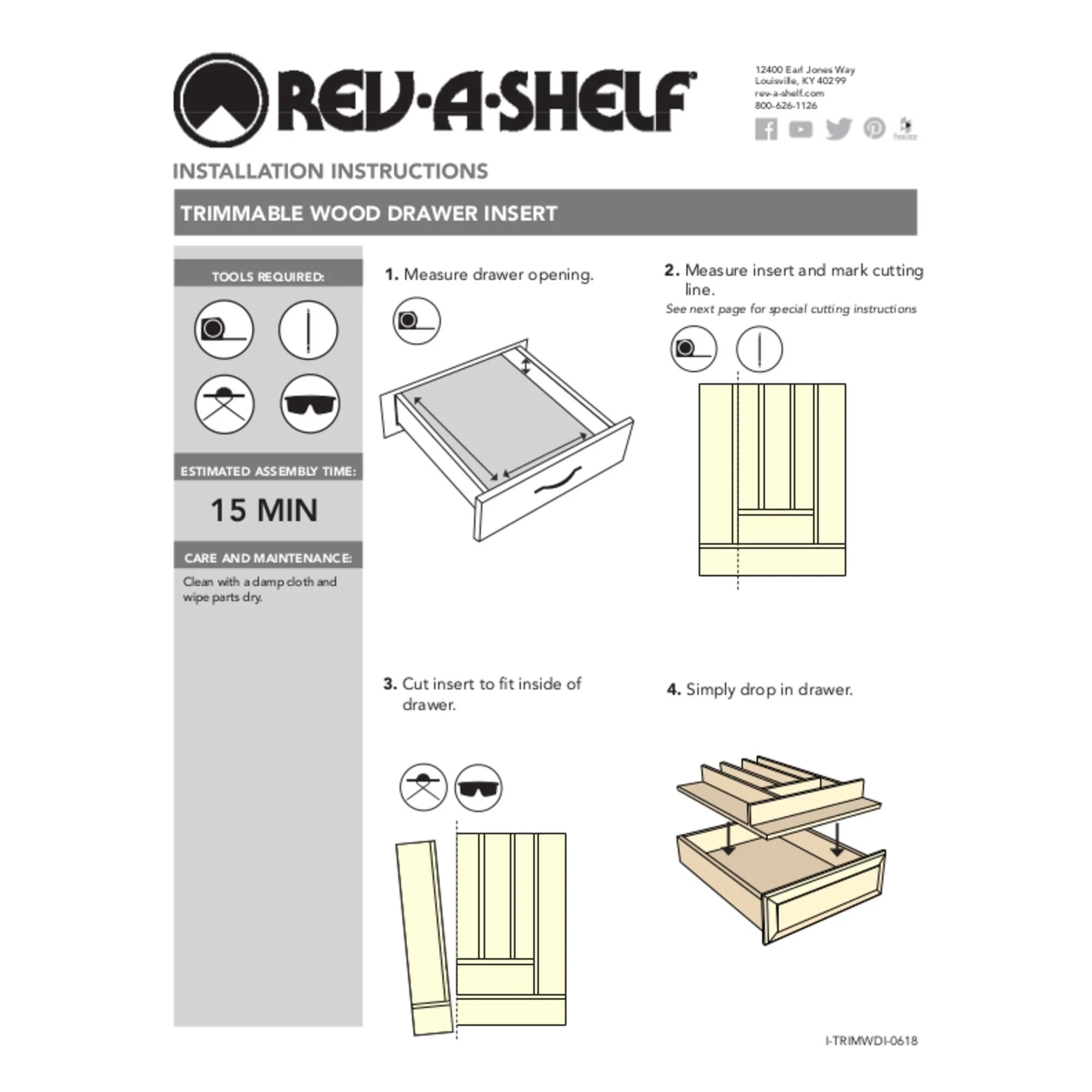 Rev-A-Shelf 22'' Custom Wooden Kitchen Drawer Insert for K-Cup, 4CDI-24