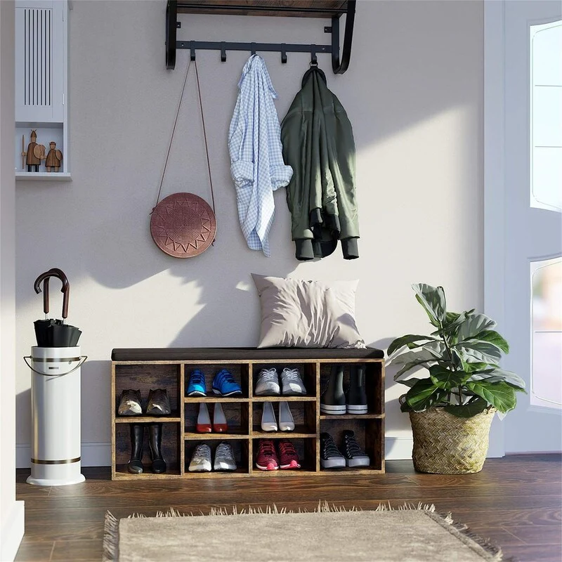 Shoe Bench with Cushion - 11.8