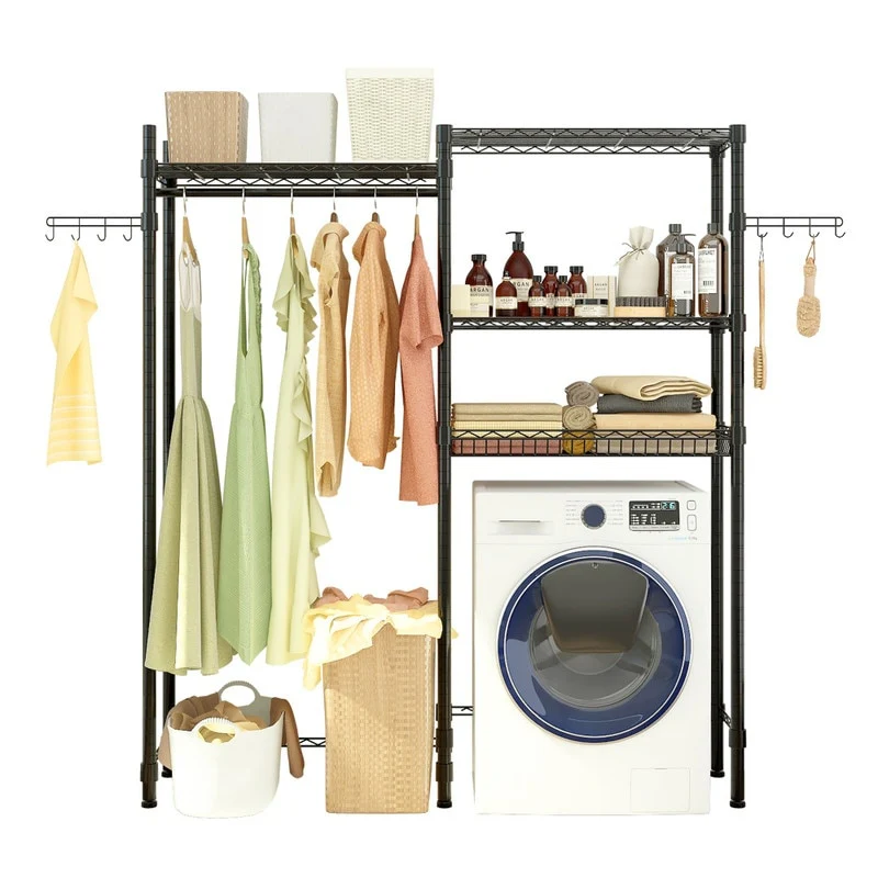The Washer and Dryer Storage Shelf Garment Rack