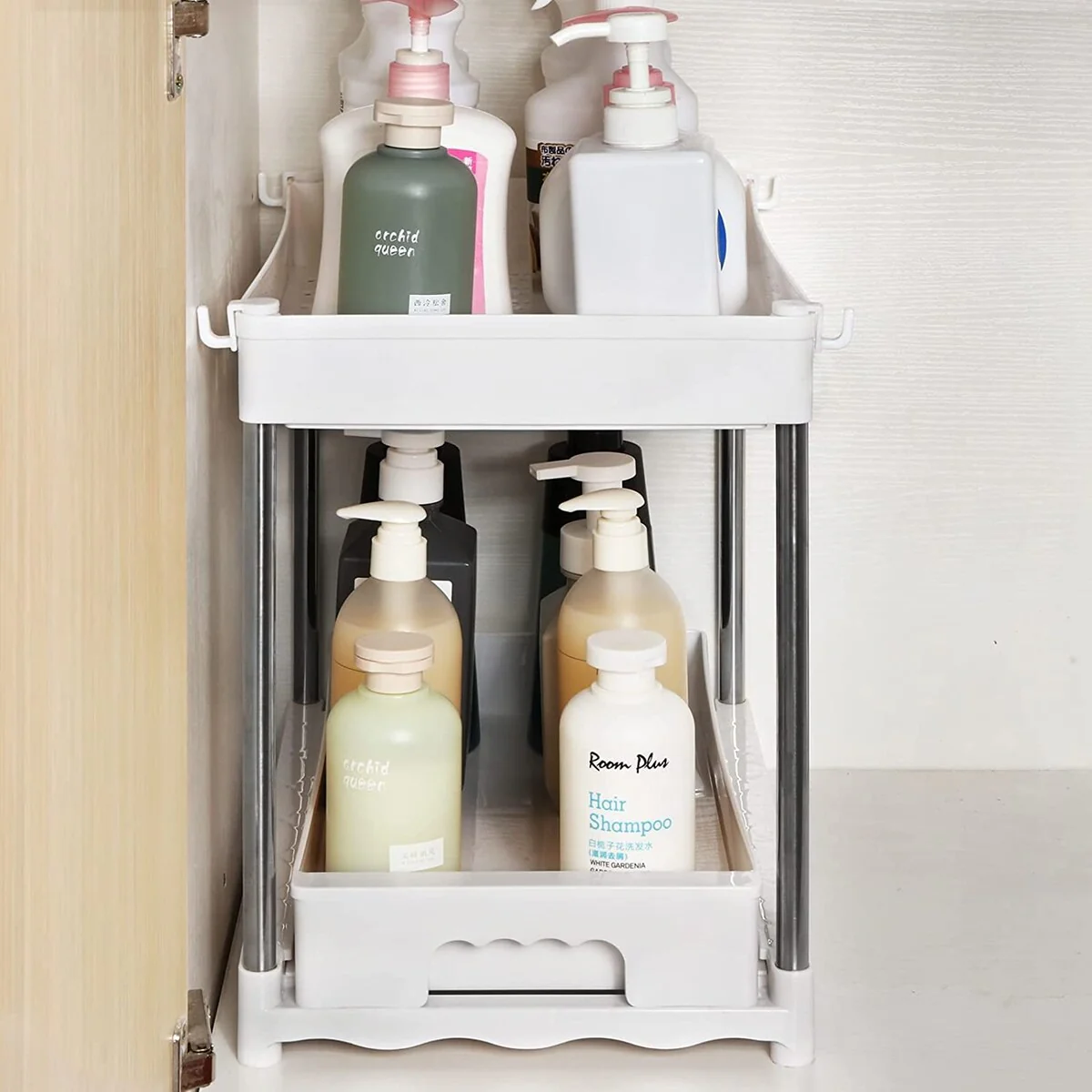 Under Sink Organizer with Sliding Storage Drawer