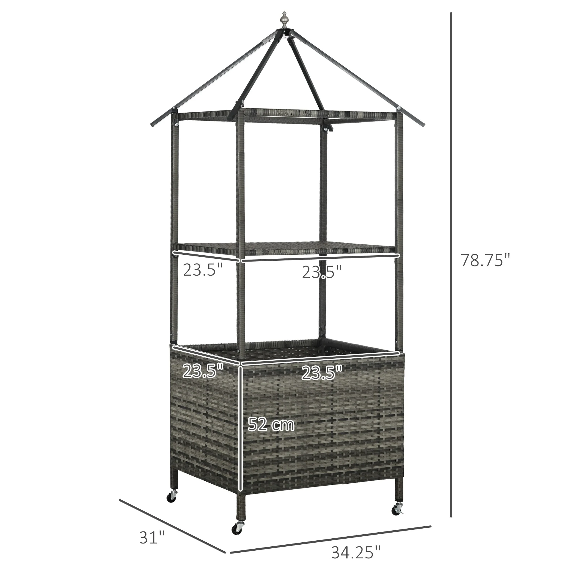 Outsunny Outdoor Towel Valet Caddy, Covered Poolside Towel Holder Rack