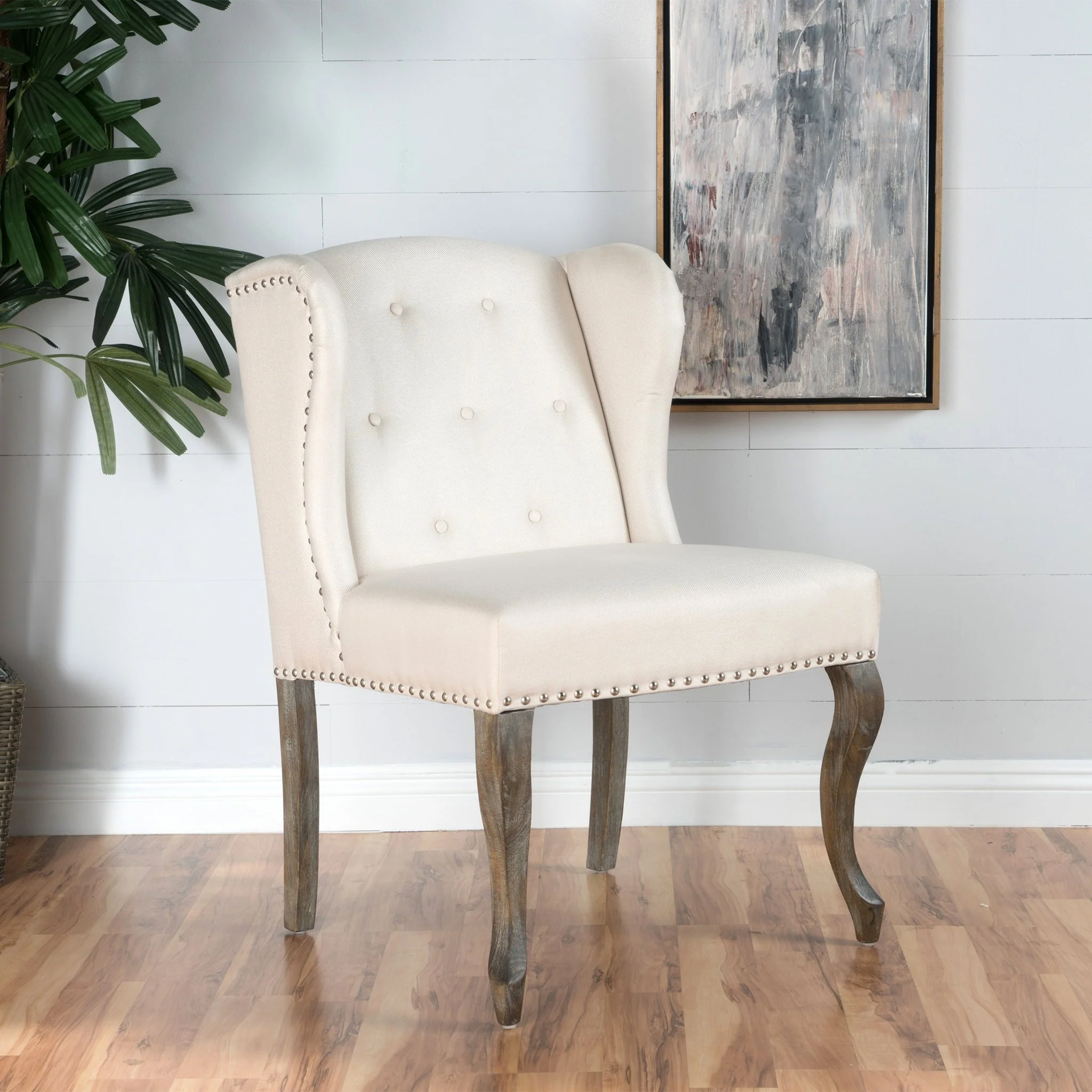 Valsa Upholstered Accent Chair with Nailhead Trim and Wing Back