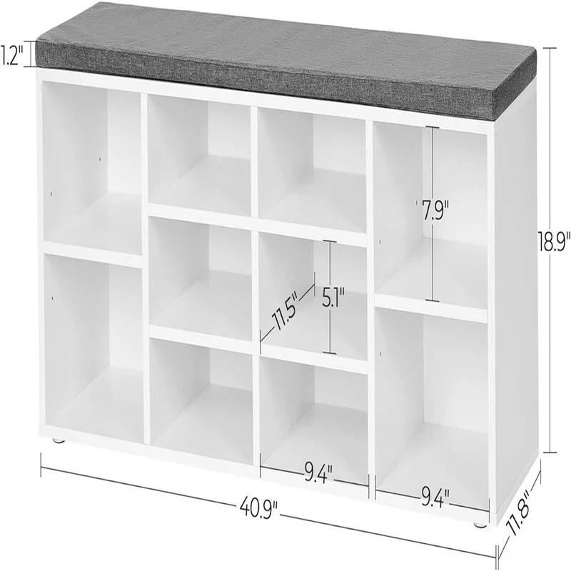 Shoe Bench with Cushion - 11.8