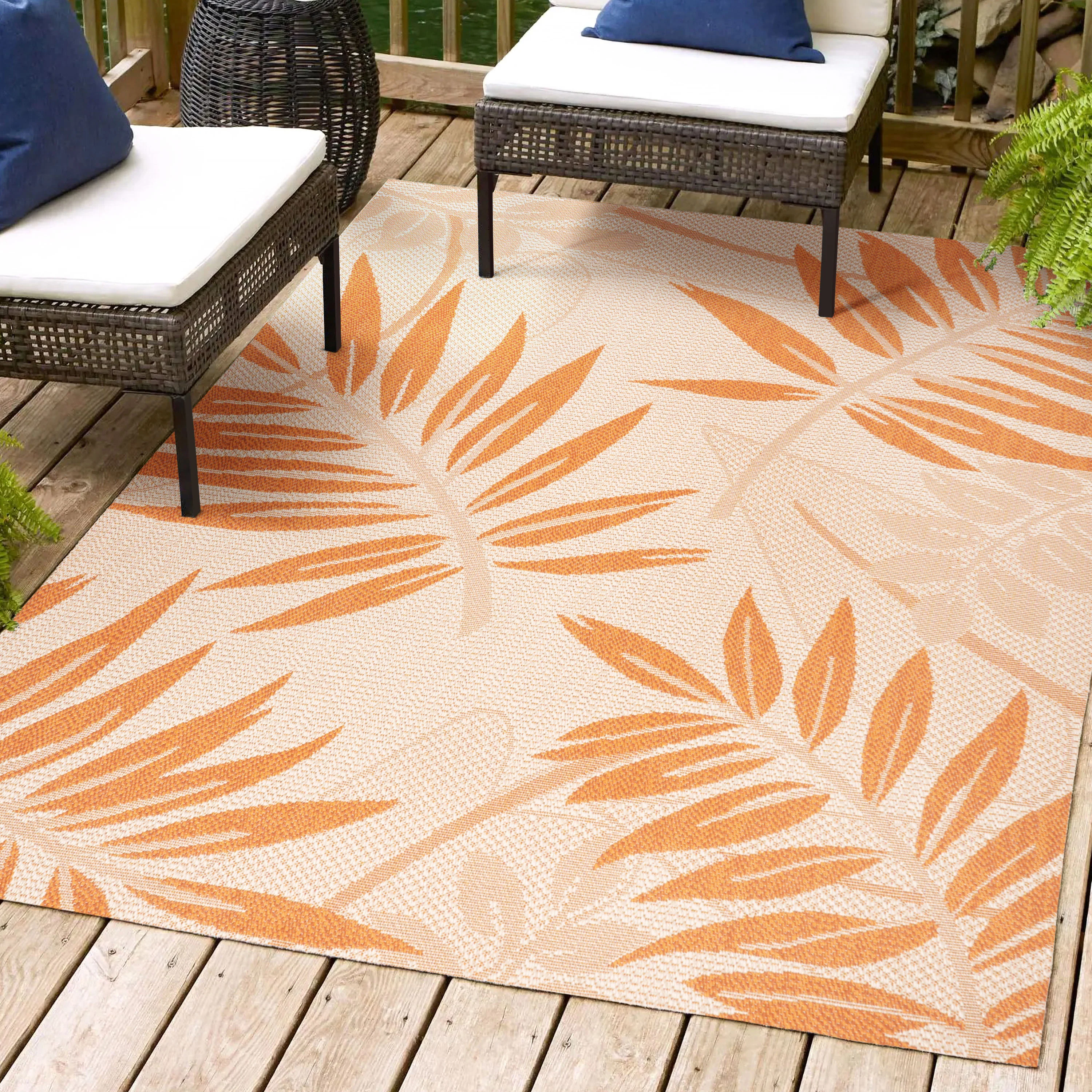 Havana Tropical Palm Leaf Indoor/Outdoor Area Rug