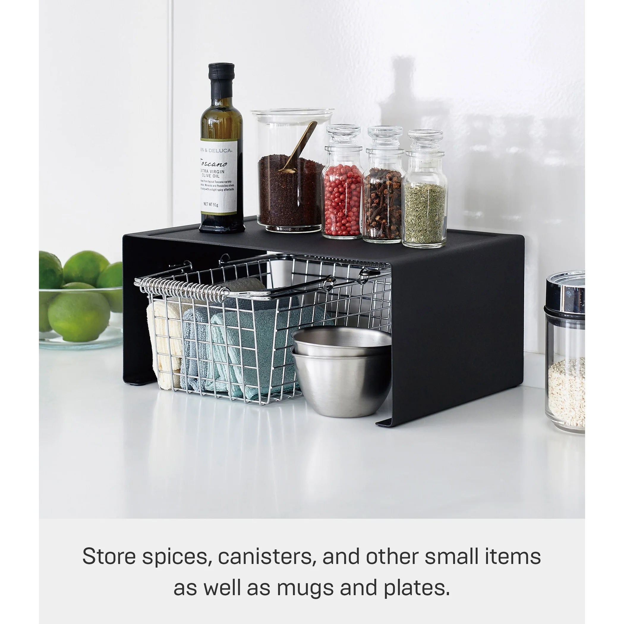 Yamazaki Home Stackable Countertop Shelf - Two Sizes, Steel, Large, Stack up to two, Holds 11 lbs