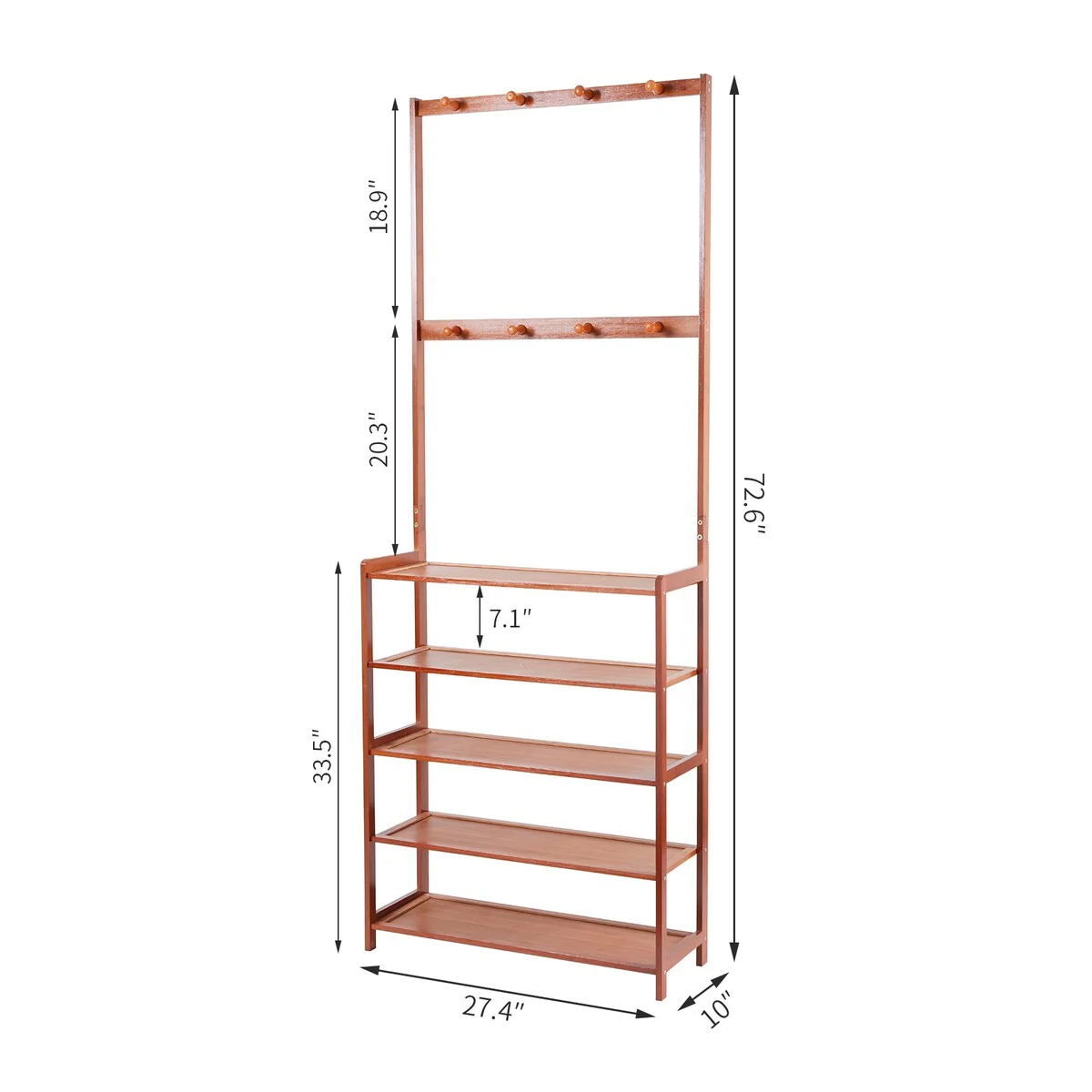 Industrial Entryway Shoes Rack Stand Coat Hat Rack with 8 Hooks