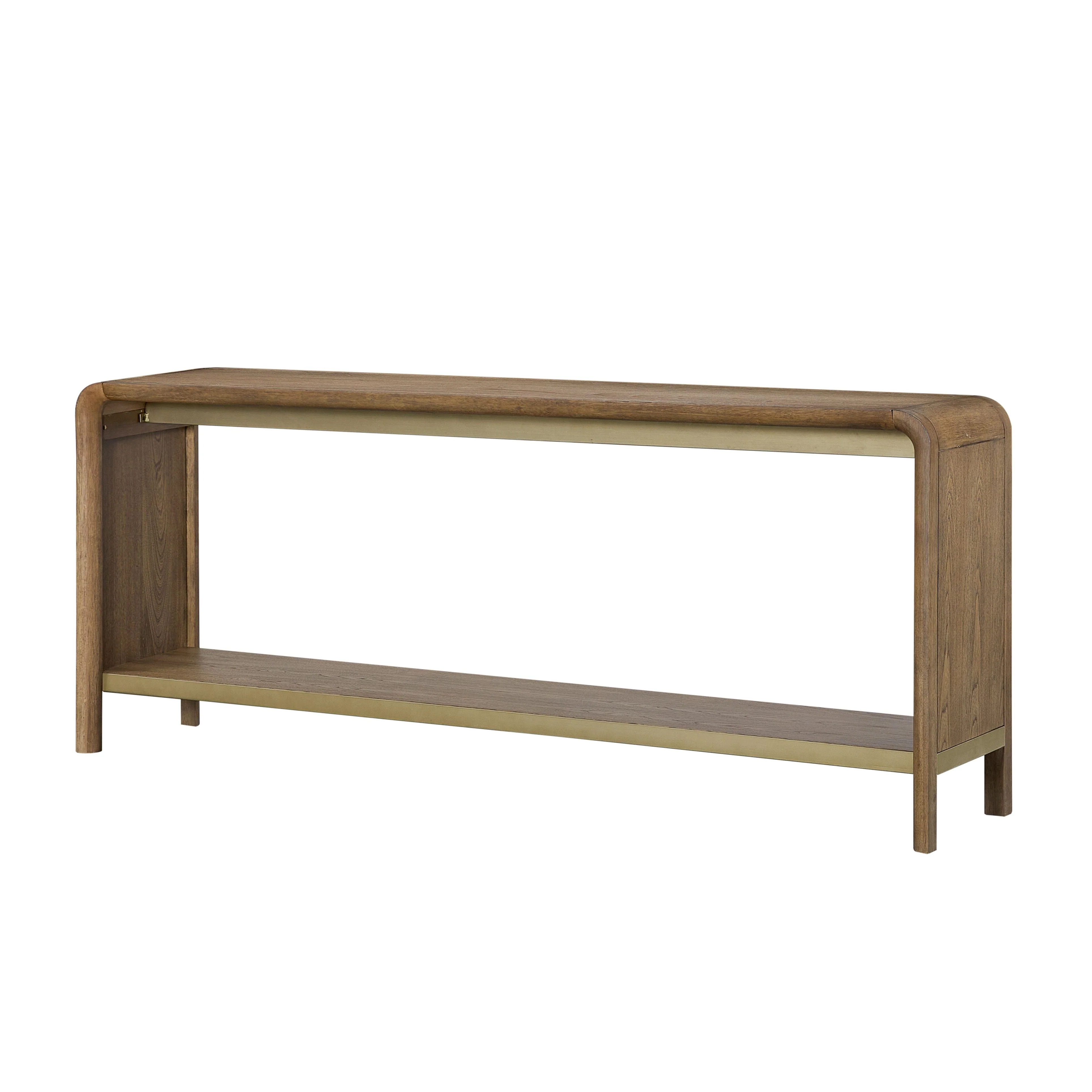 Waterfall Console Table with Bottom Shelf