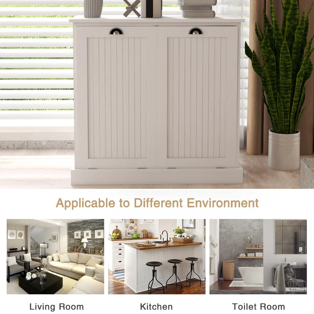 Double Tilt-Out Laundry Cabinet, Kitchen Trash Cabinet