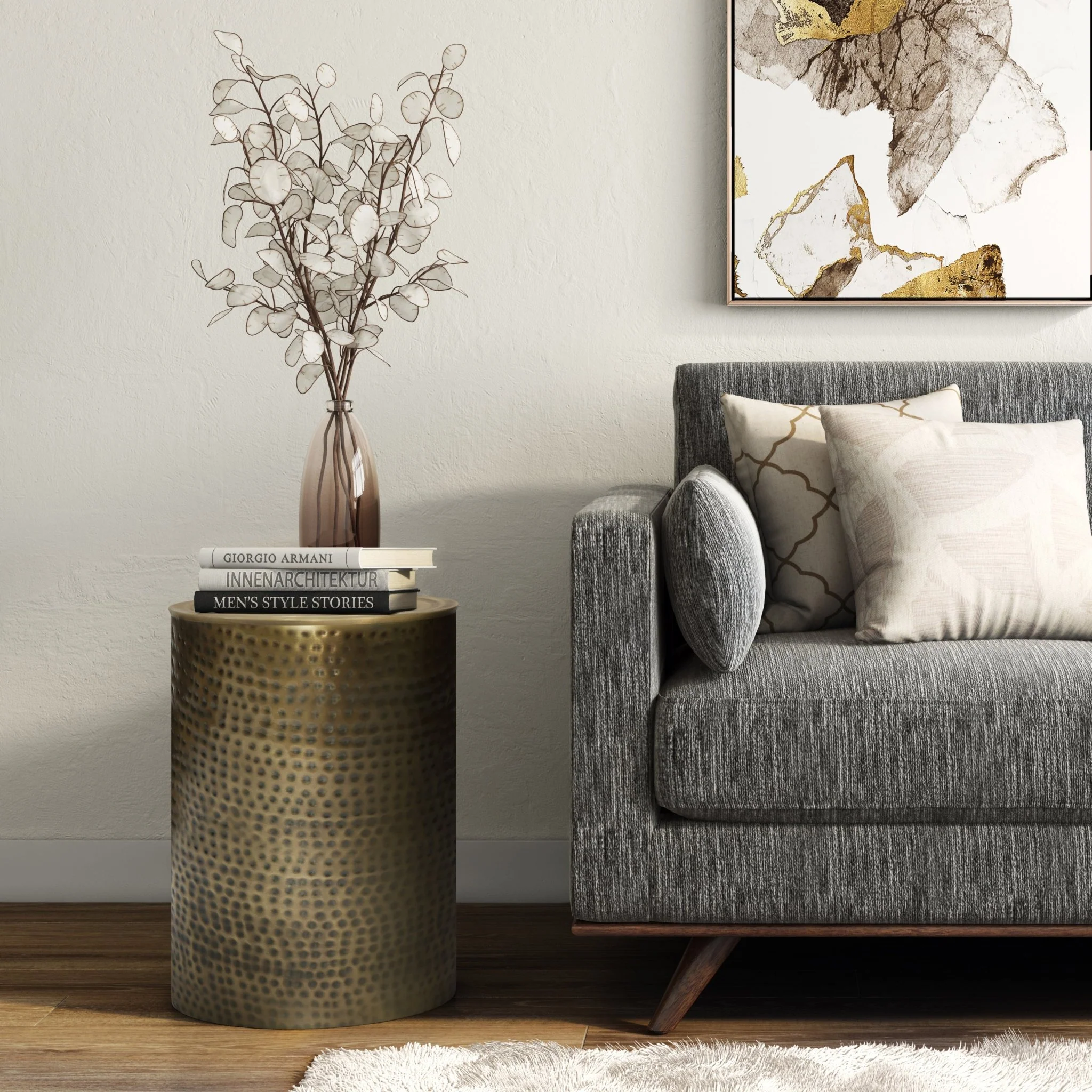 Hyperion Side Table with Round Cylinder Shape