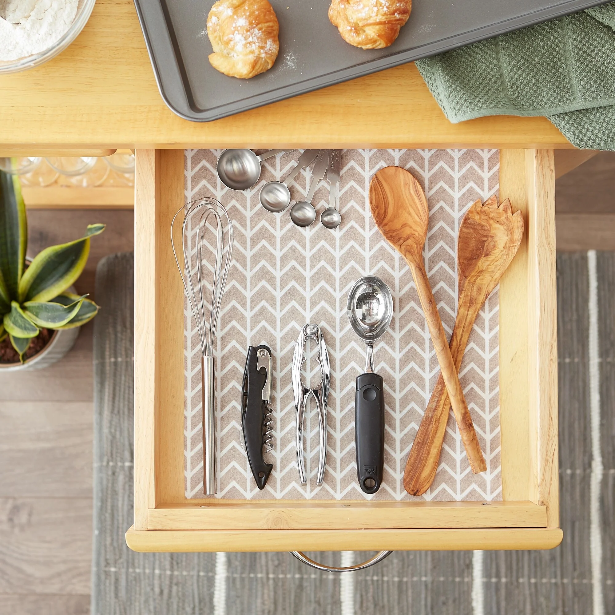 DII Nautical Blue Market Print Fridge Liner (Set of 6)