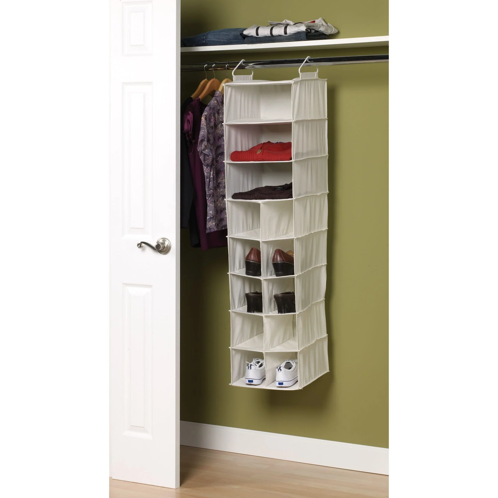 Household Essentials 3-Shelf & 10-Pocket Hanging Shoe Organizer