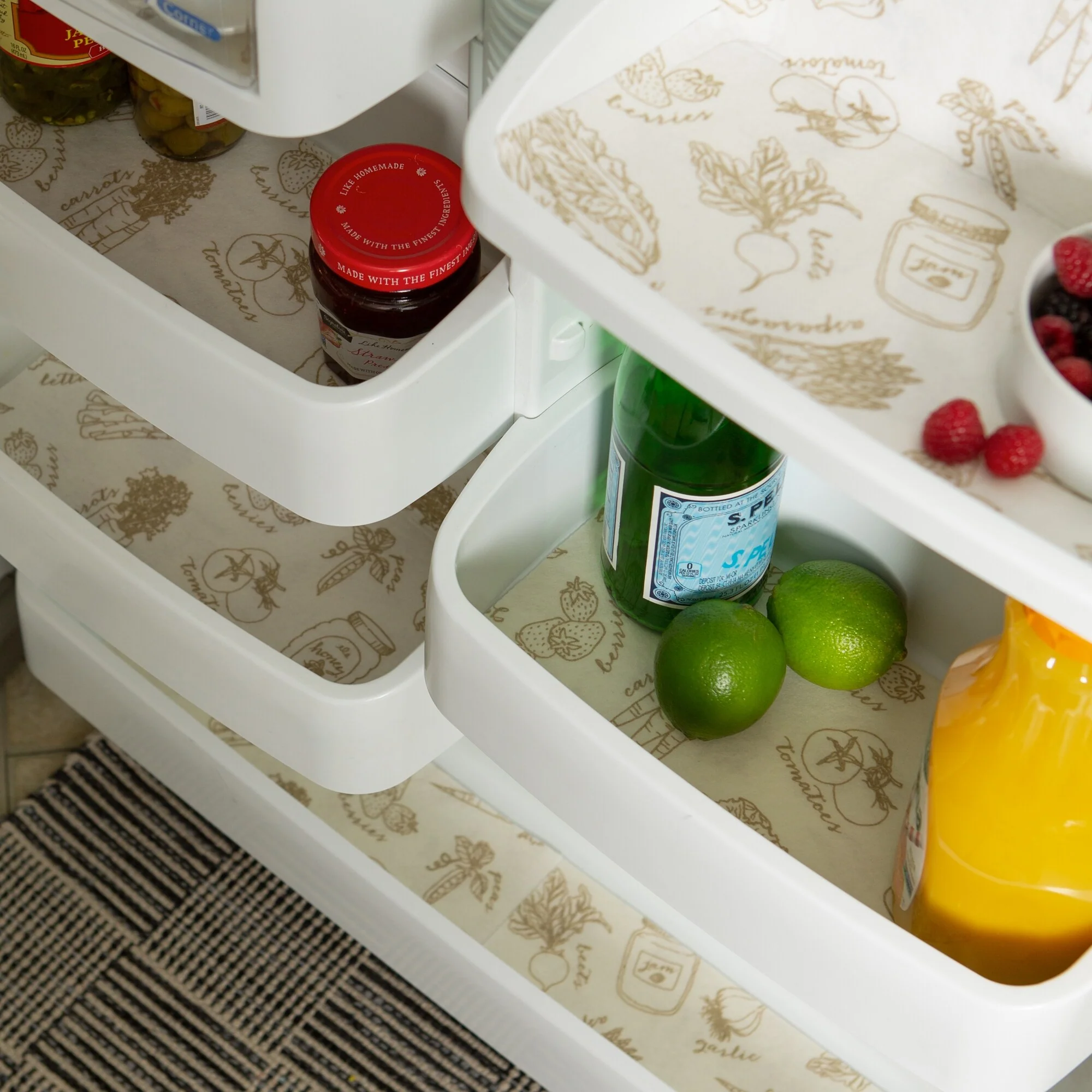 DII Nautical Blue Market Print Fridge Liner (Set of 6)