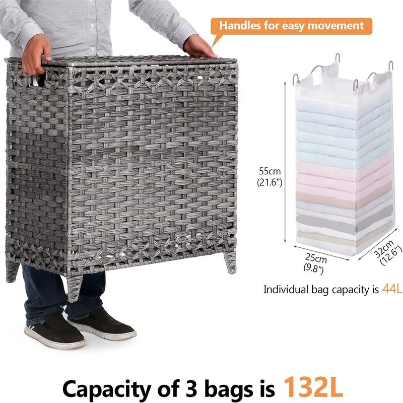 Laundry Hamper with 2 Removable