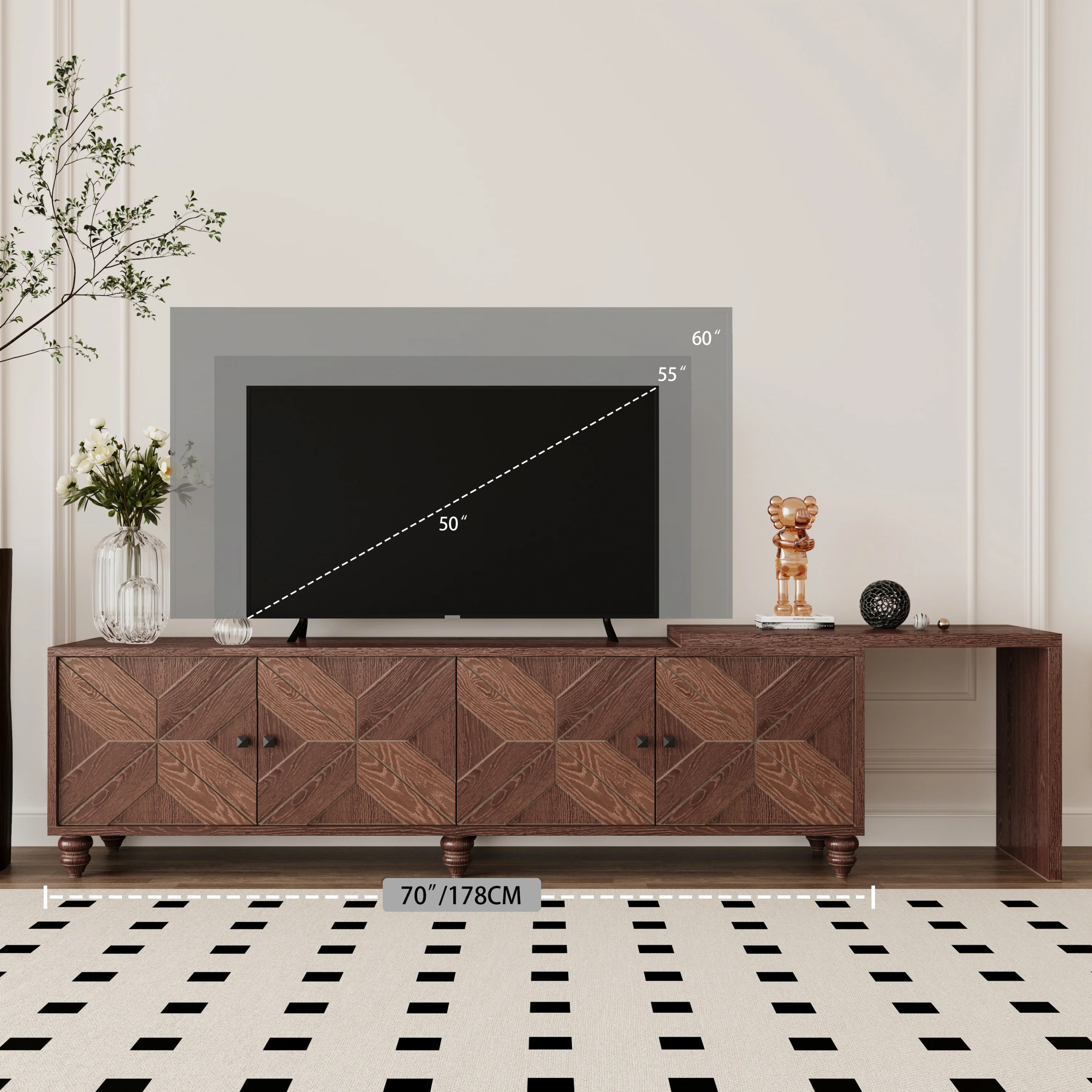70'-90' Extendable TV Cabinet