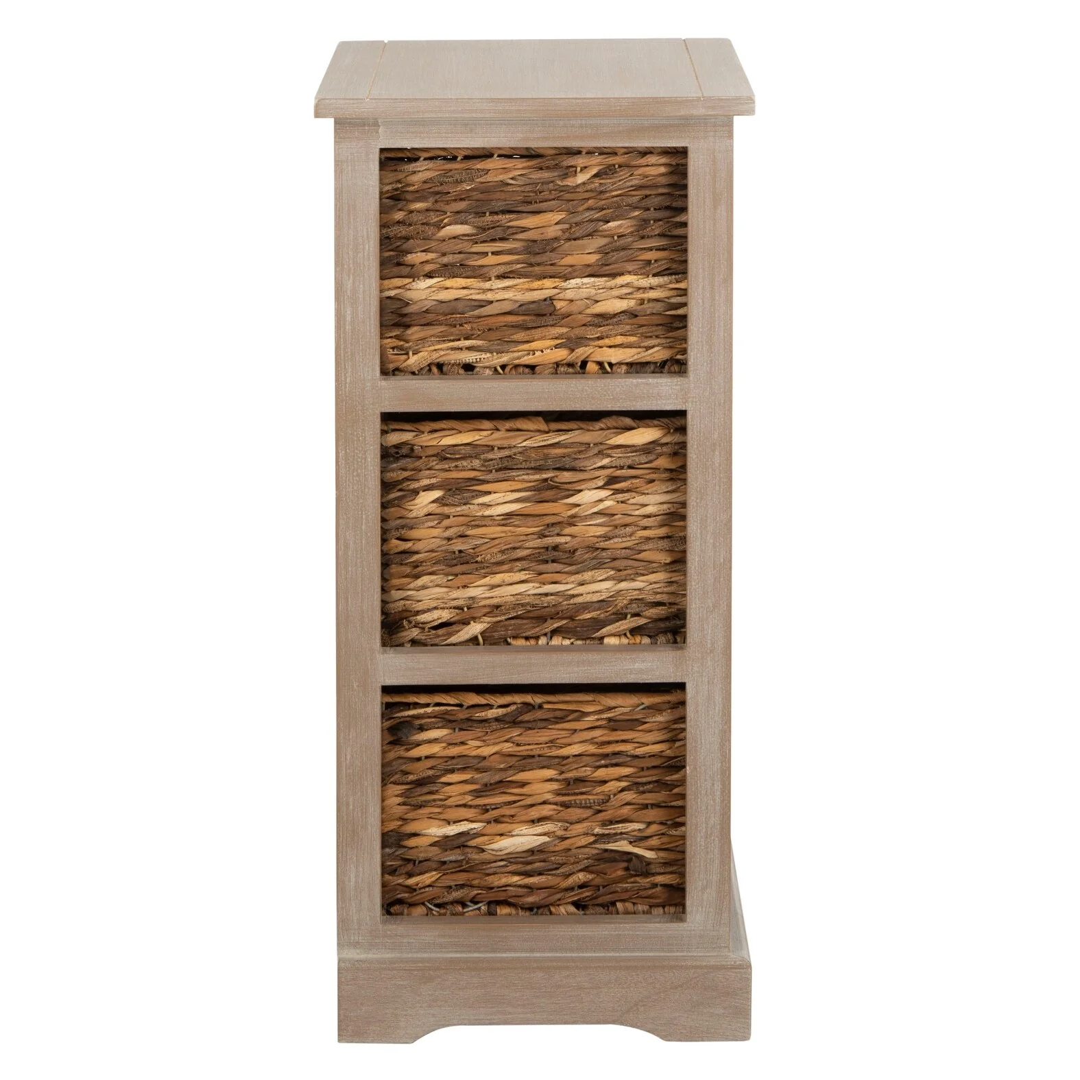 SAFAVIEH Evaline Distressed Black 3 Wicker Basket Storage Unit - 17.3