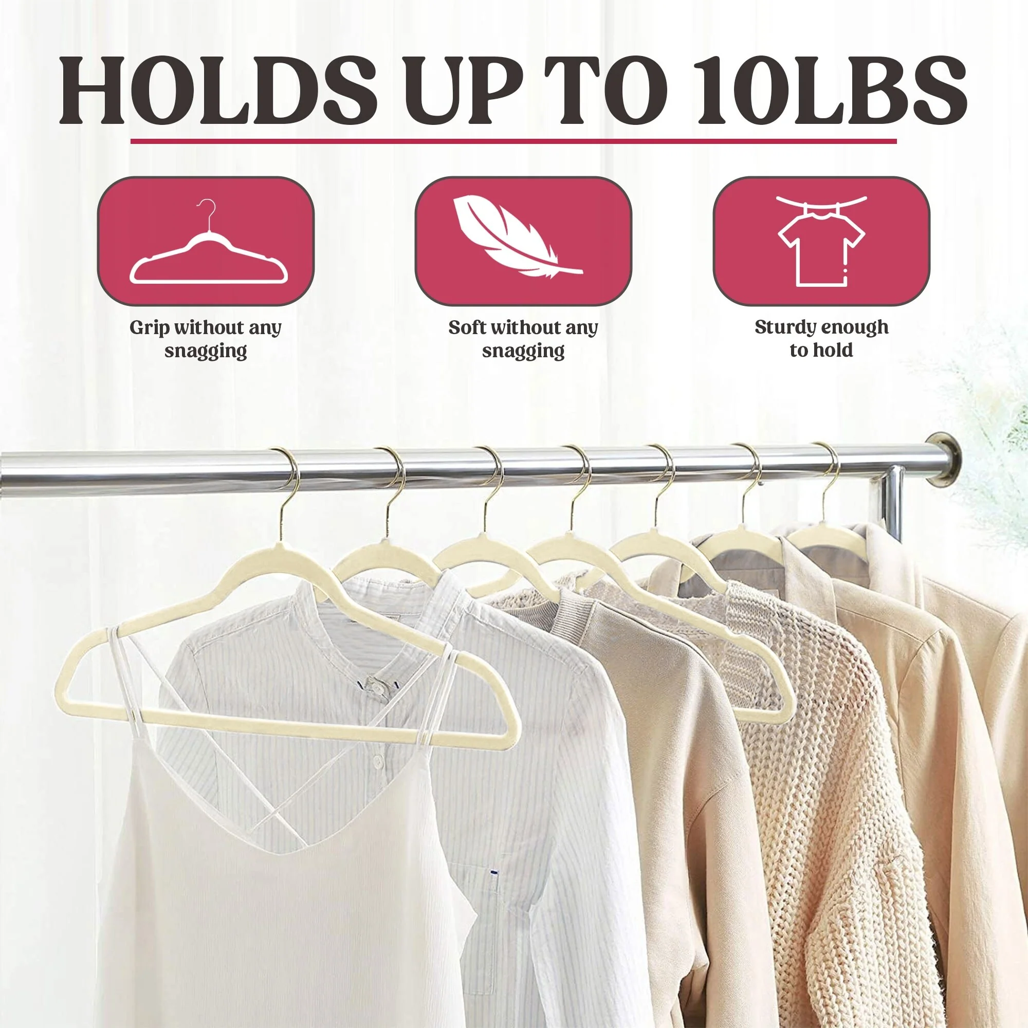 Velvet Hangers Space Saving Non-Slip with Swivel Hooks Cloth Hangers
