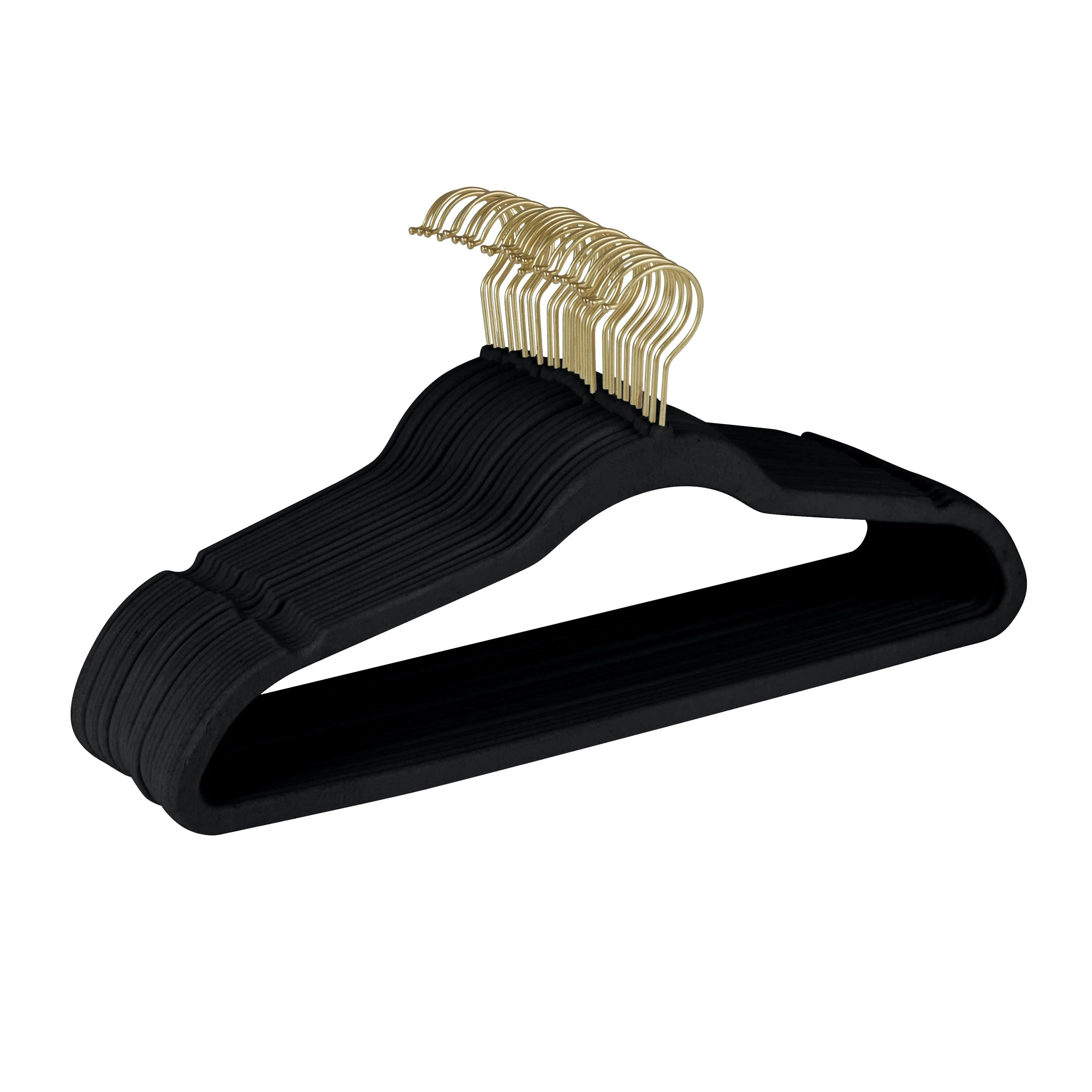 Simplify 25 Pack Slim Velvet Gold Hook Hangers - 17.7