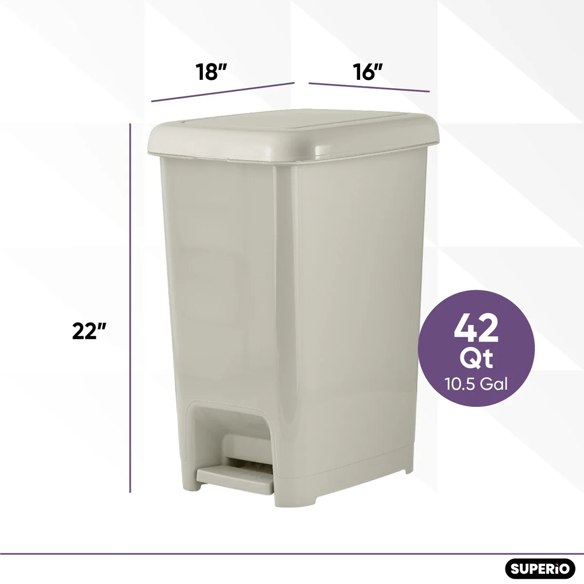 10.5 gal Slim Step Trash Can
