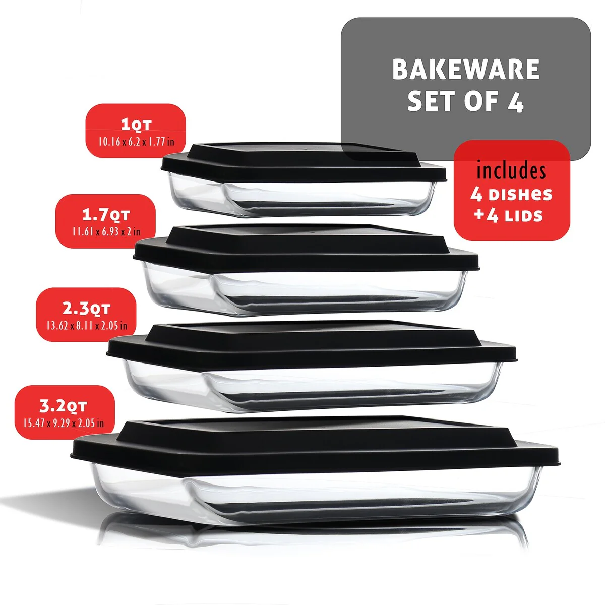 Eatex Baking Lasagna Pans Set with lid