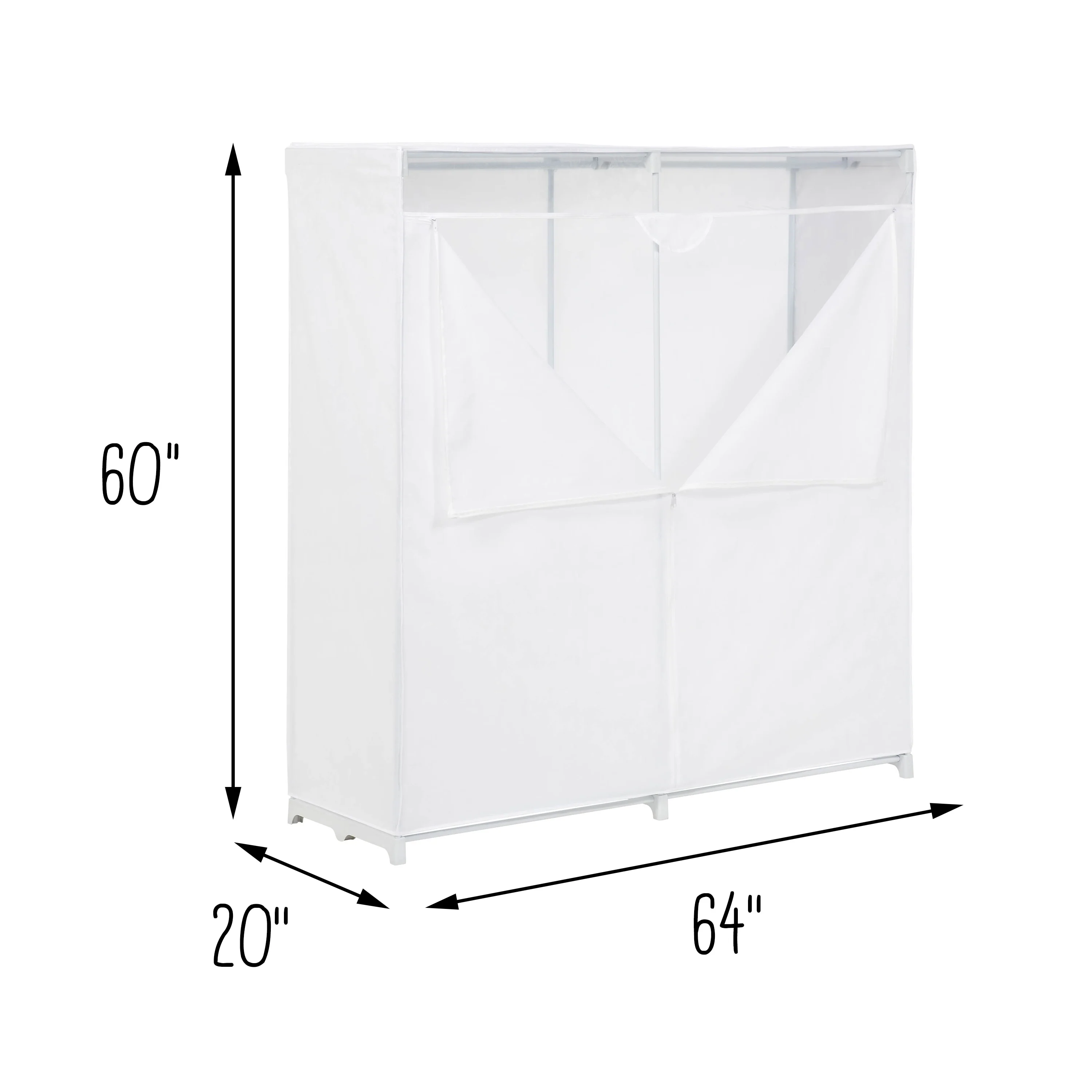 Honey-Can-Do White Steel and Non-Woven Portable Closet with Cover