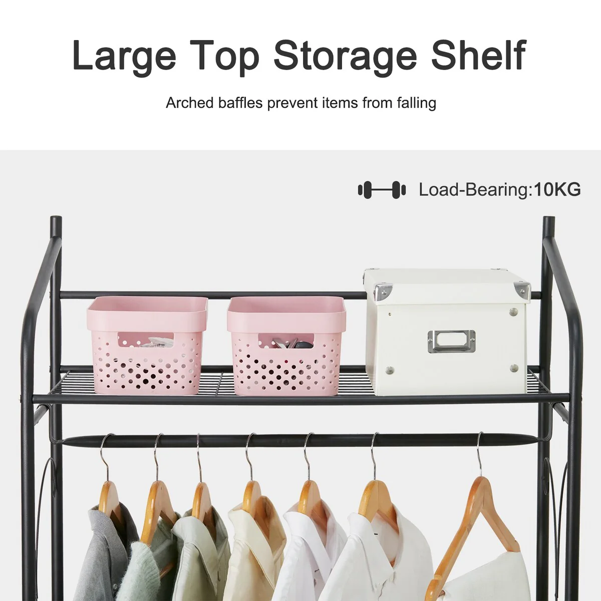 Multifunctional Clothes Rack Stand Metal Shelf Shoes with Shelves Hanging